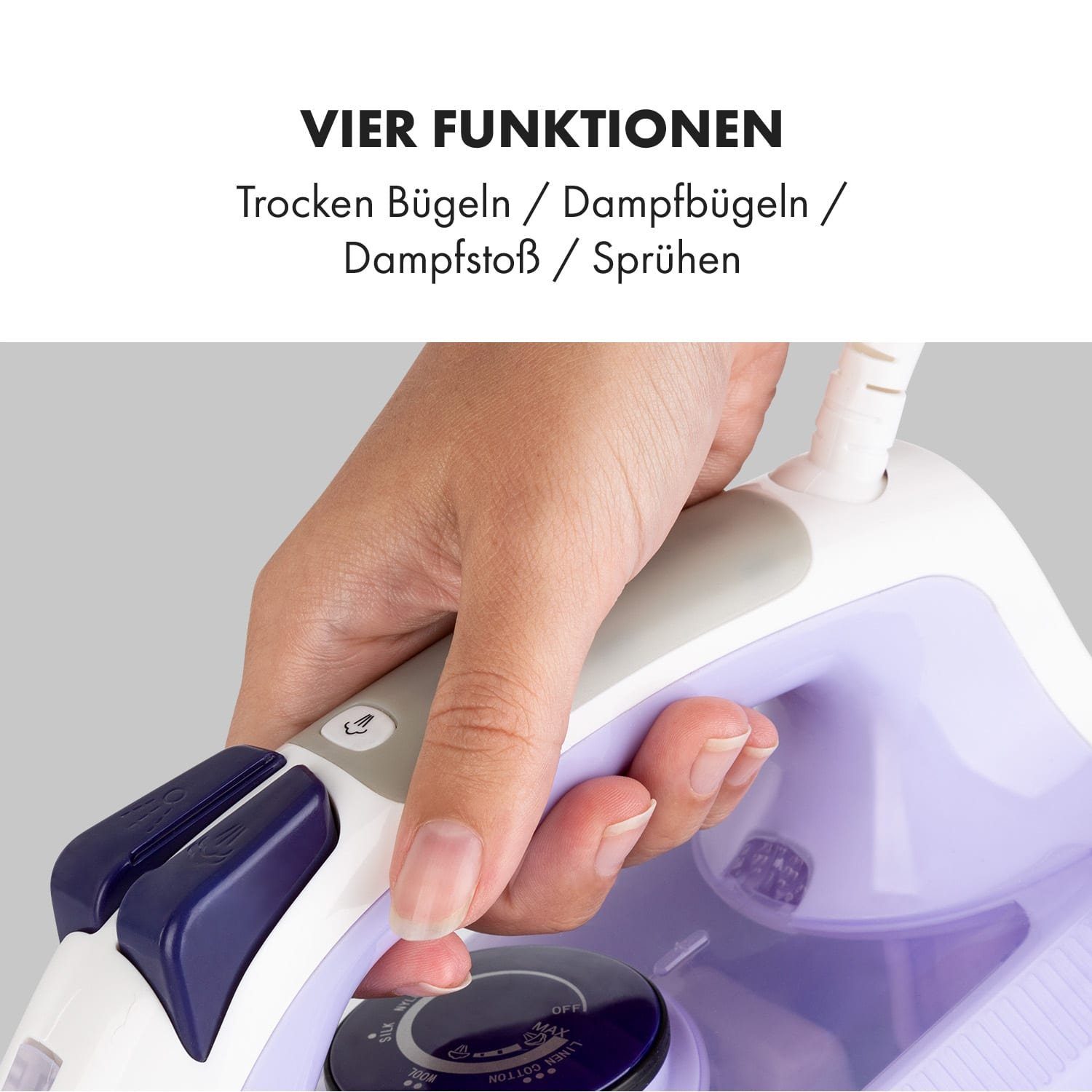 Klarstein Trockenbügeleisen Steam Bro, 2200 W