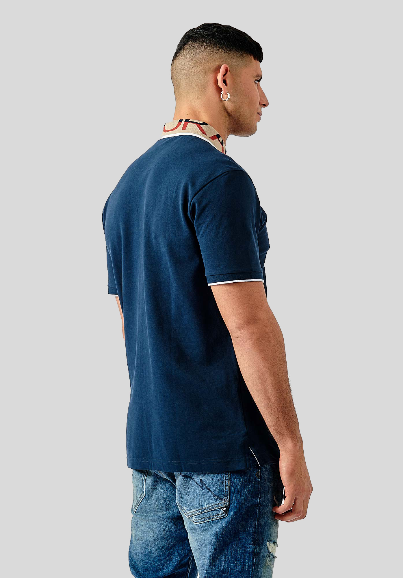 NOAH   Polo bleu homme 100% coton