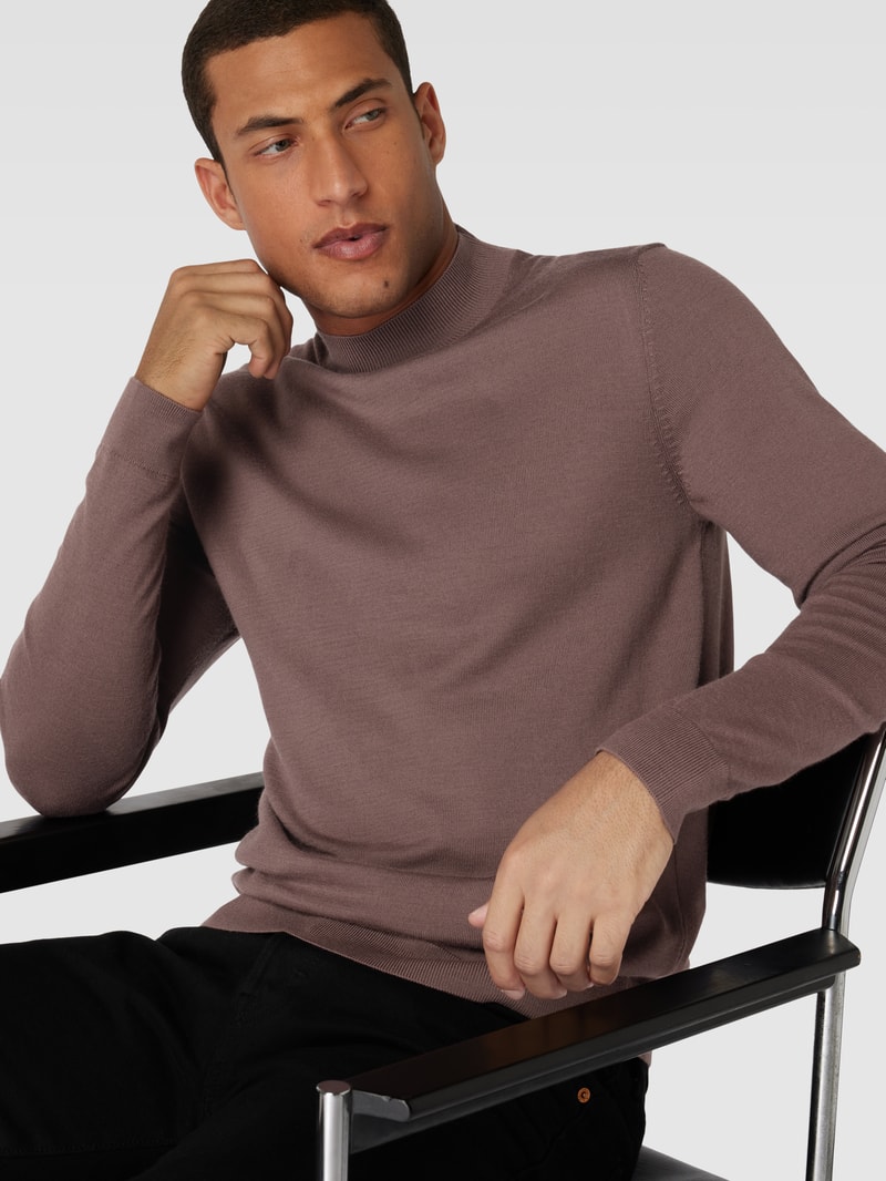 Strickpullover mit Turtleneck Modell 'TOWN' in hellbraun