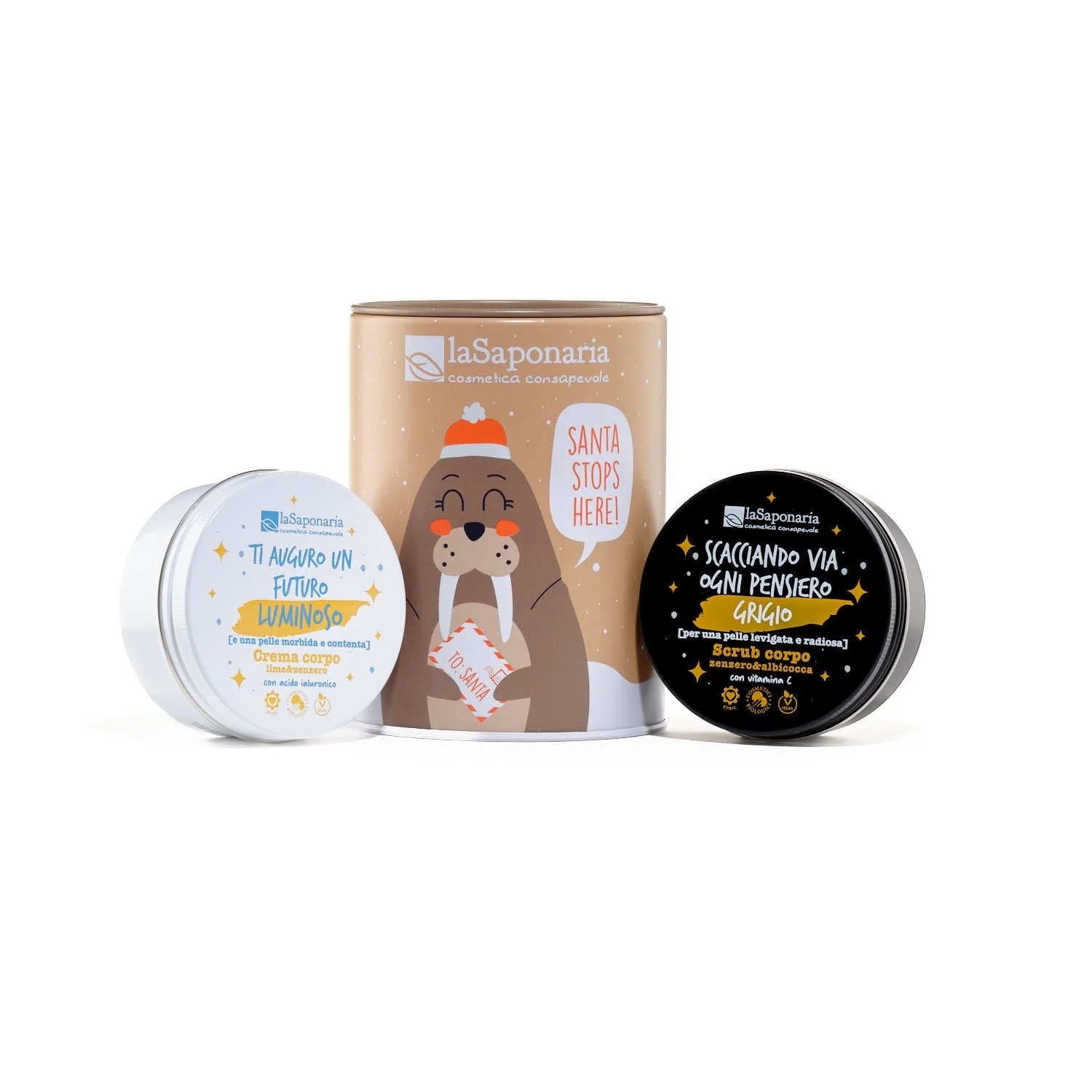 Hier hält der Weihnachtsmann! Walross-Spardose – Geschenkbox