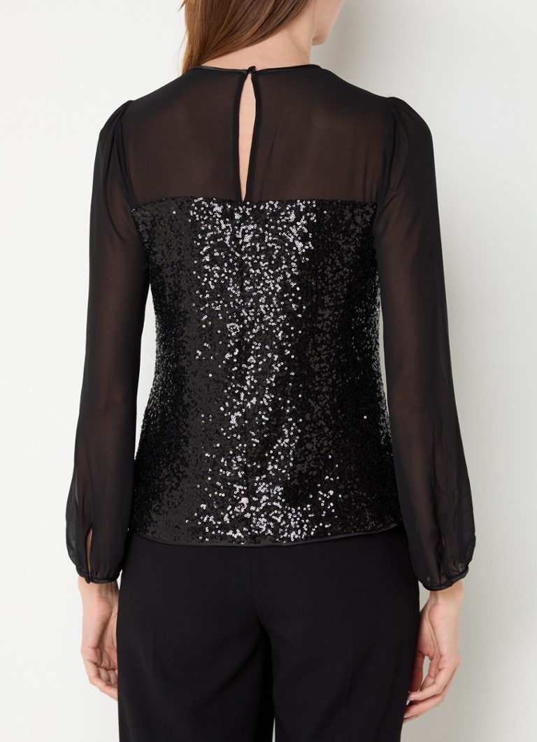 Hobbs Zariah semi-transparent top with sequins