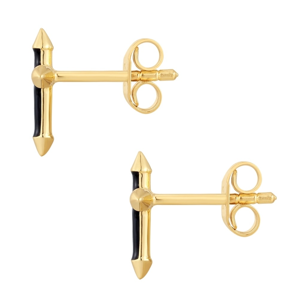 Glanzstücke München Boucles doreilles Croix Argent sterling en Or jaune Boucles d'oreilles