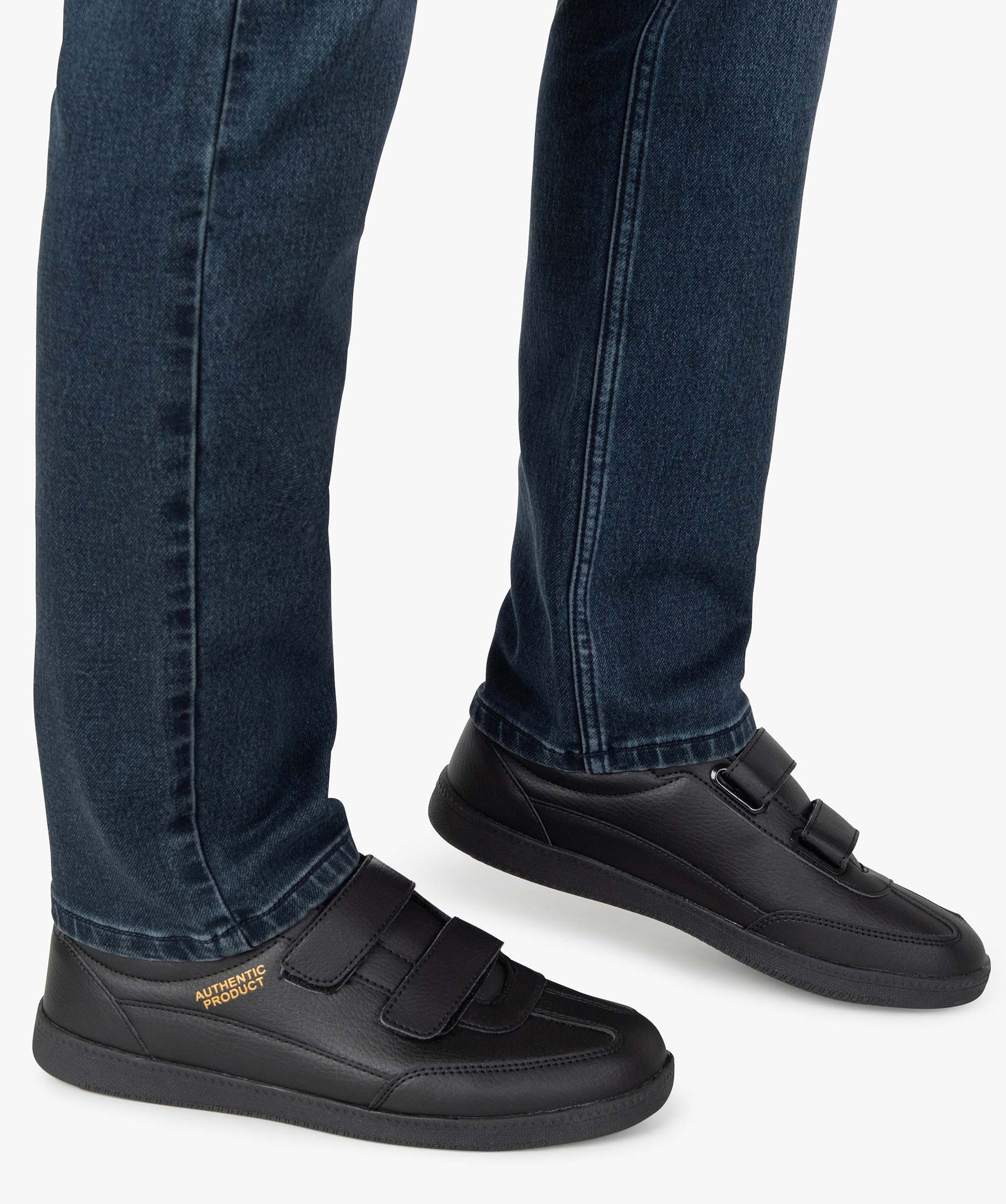 Baskets homme unies fermeture double scratch noir | GEMO