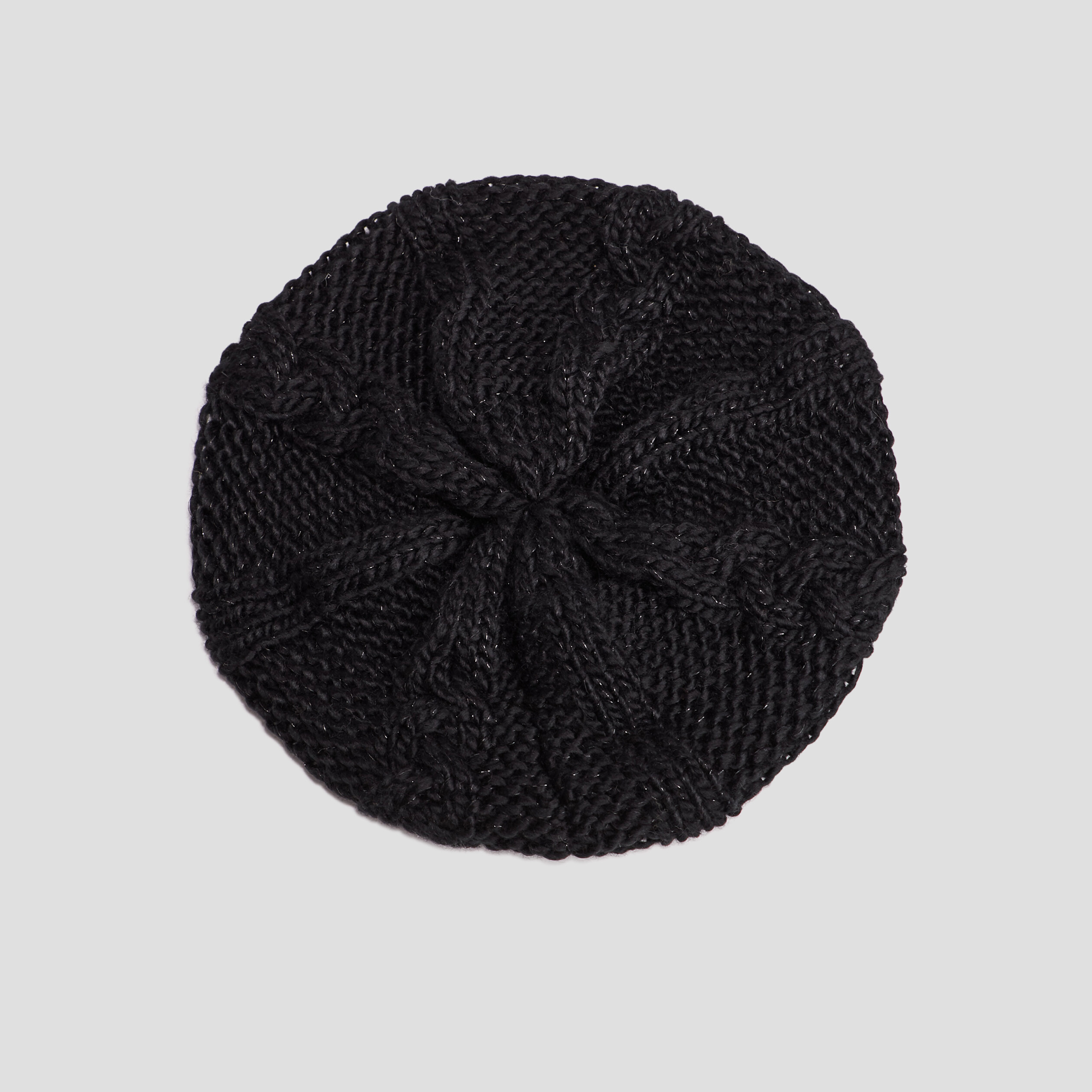 Béret tricoté avec torsades noir femme | La Halle