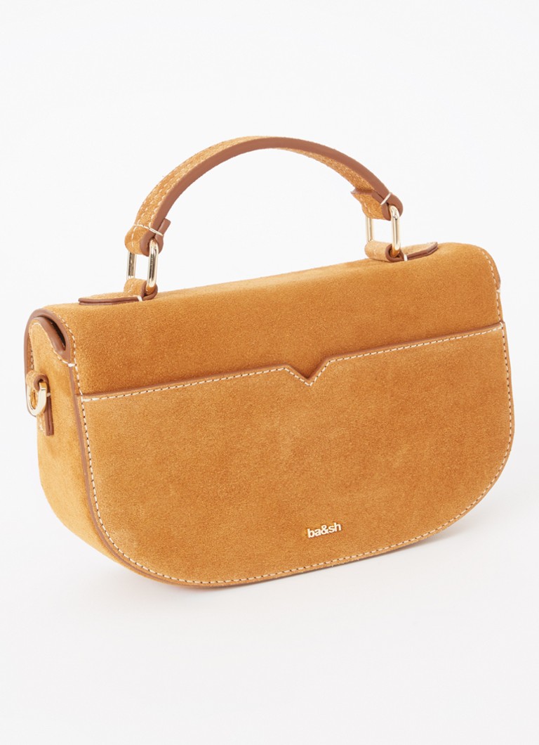 ba&sh Sign S suede handbag with detachable shoulder strap