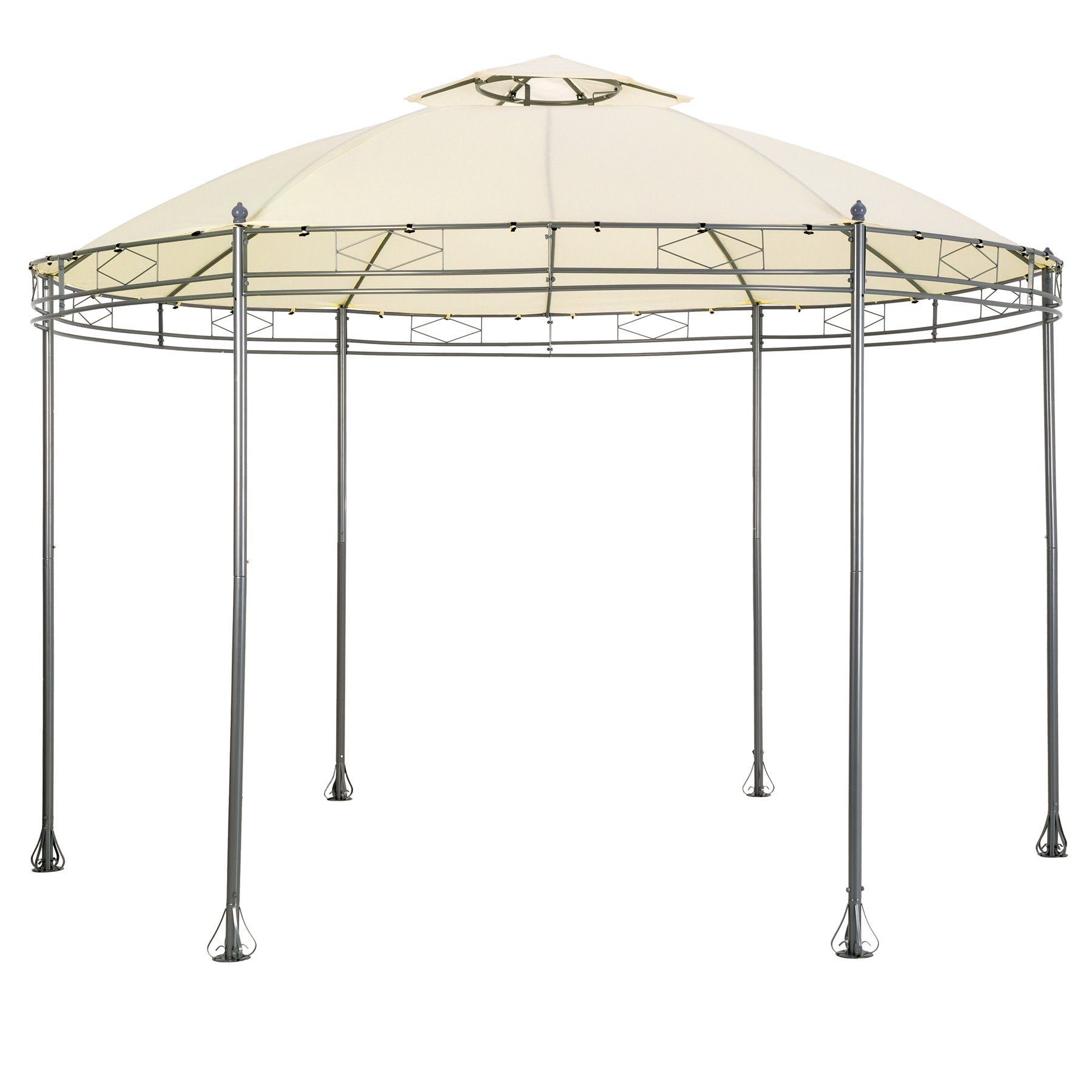 tectake Pavillon Siana, mit 6 Seitenteilen, (Set inkl. Seitenteile), Verstellbare Höhe
