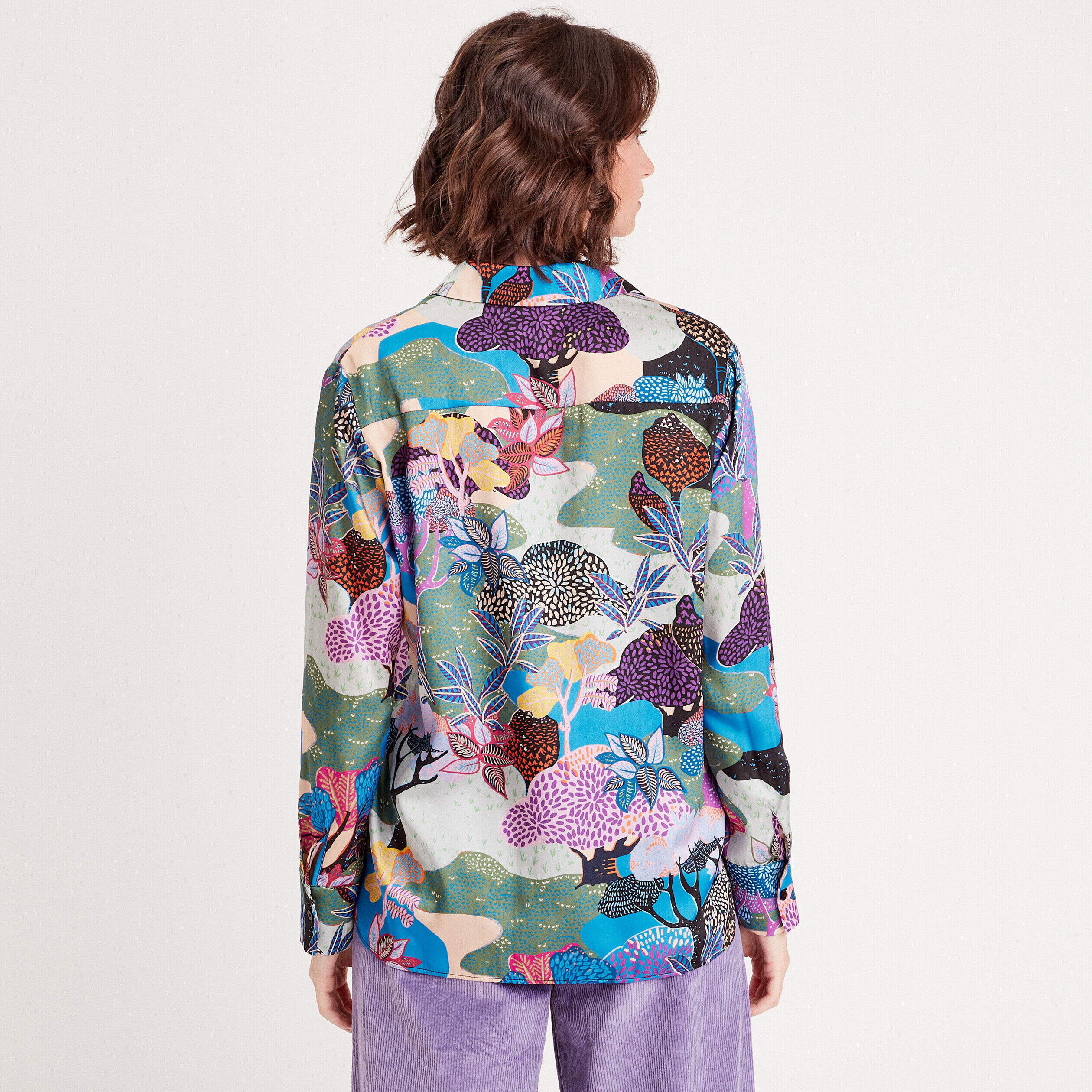 Chemise satin manches longues parme femme | Cache Cache