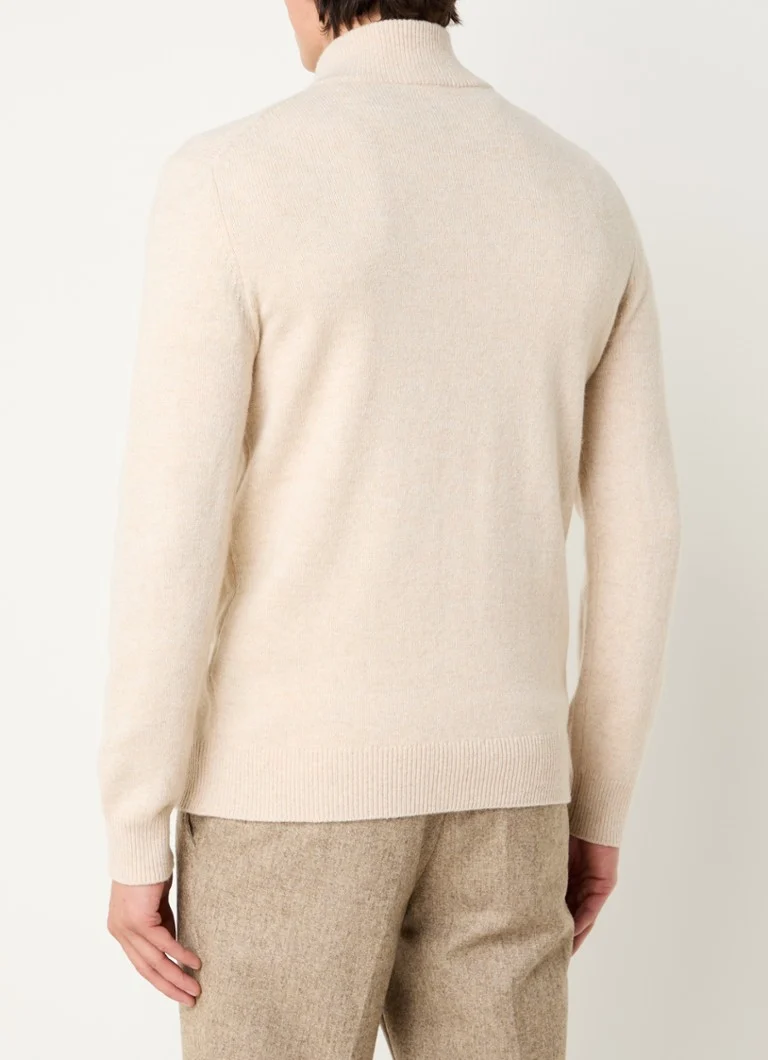 Profuomo Fine-knit sweater in wool blend with half zip