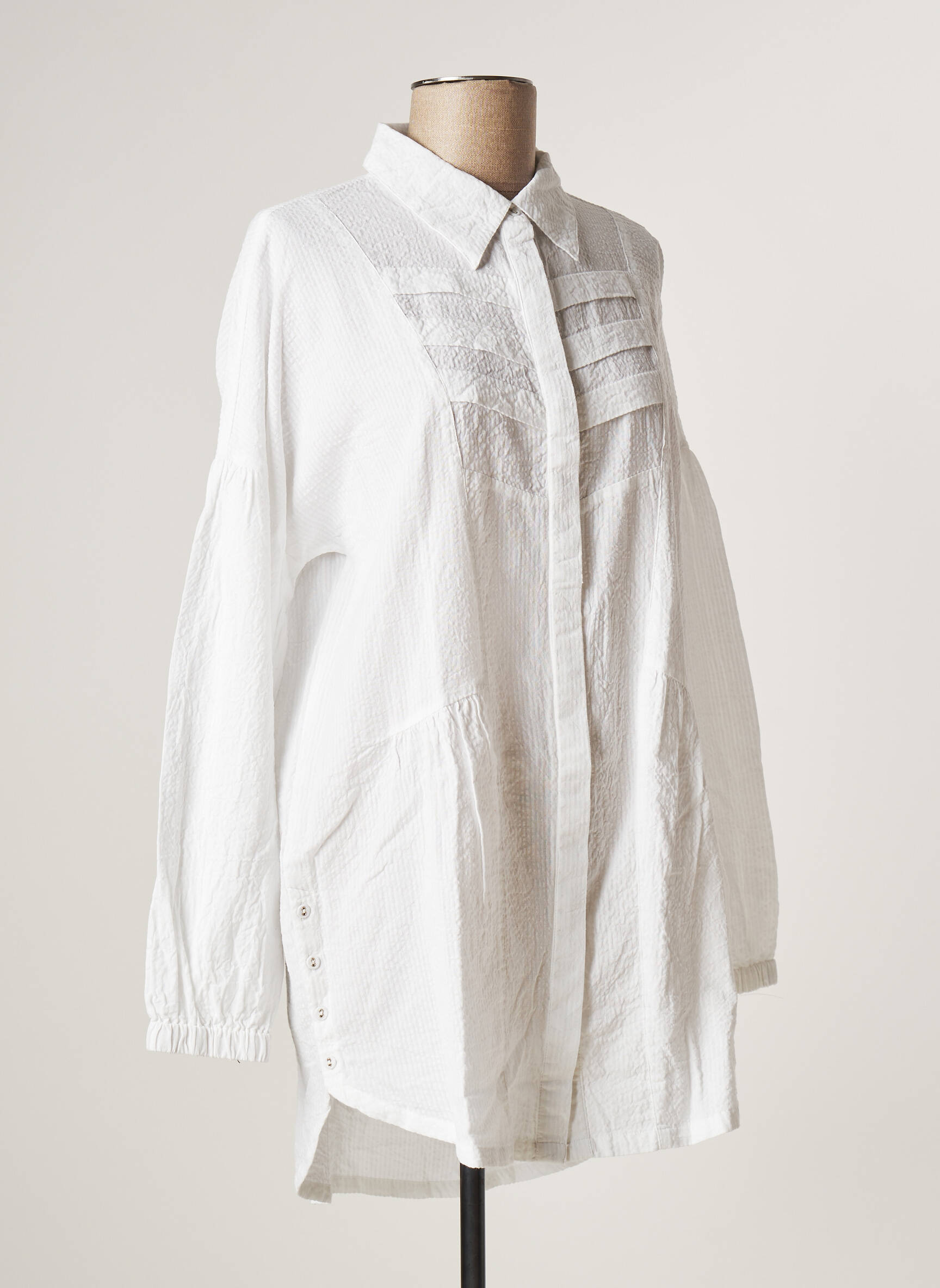 Cream Tuniquemanchelongue Femme couleur blanc