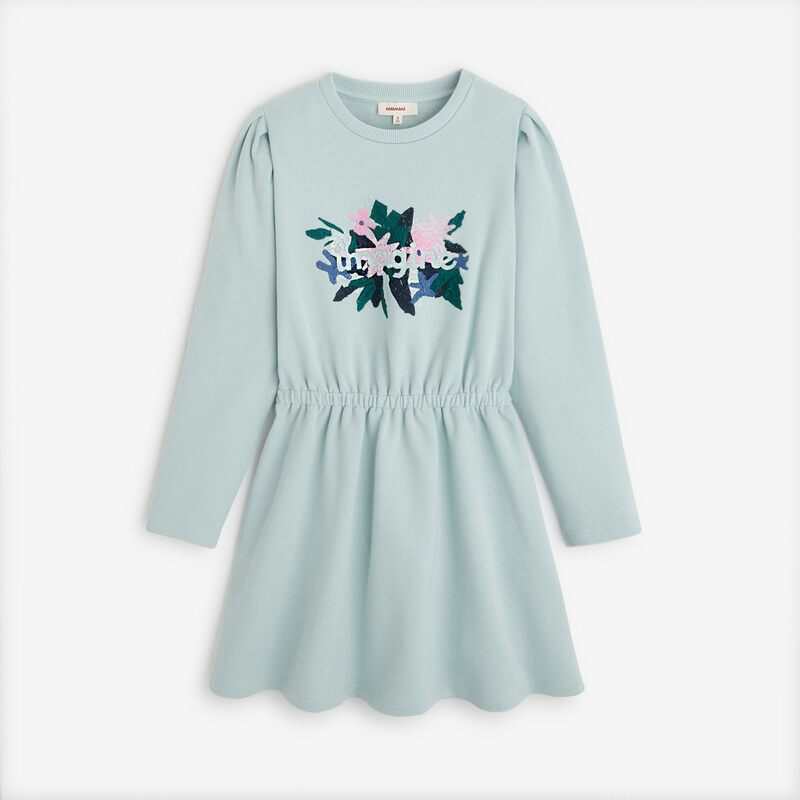Robe bleuee pour fille en coton Catimini