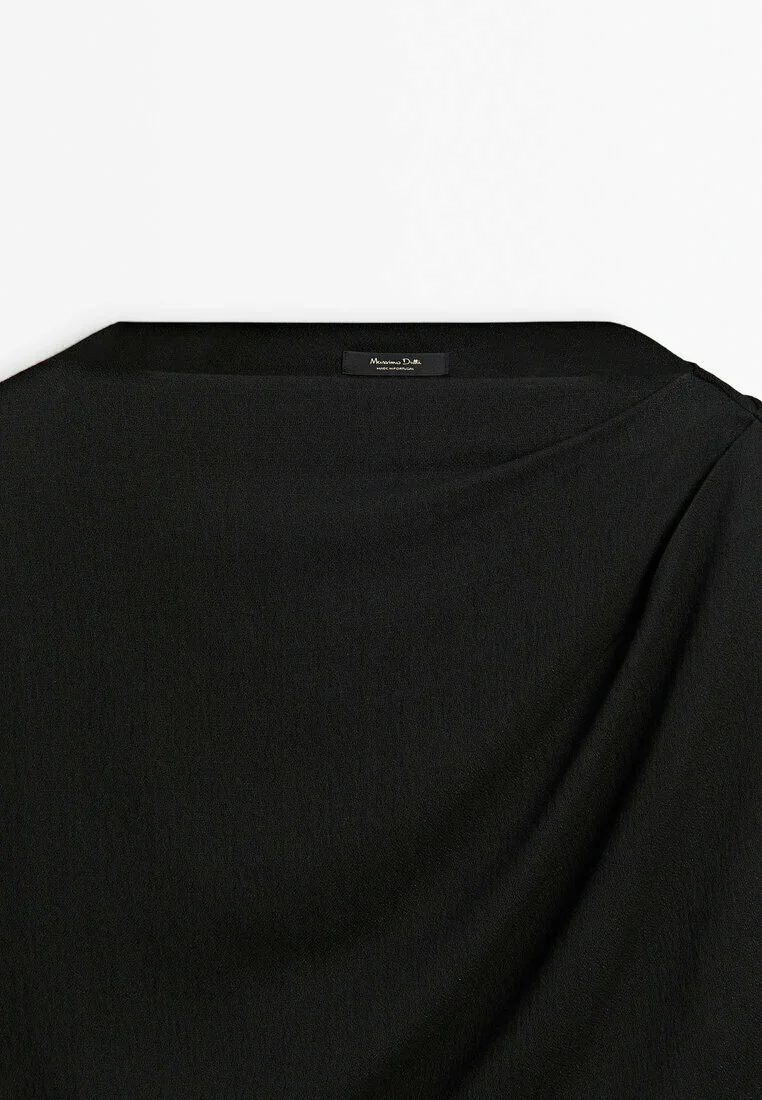 Blusa Massimo Dutti MANGA LARGA CON DETALLE DRAPEADO