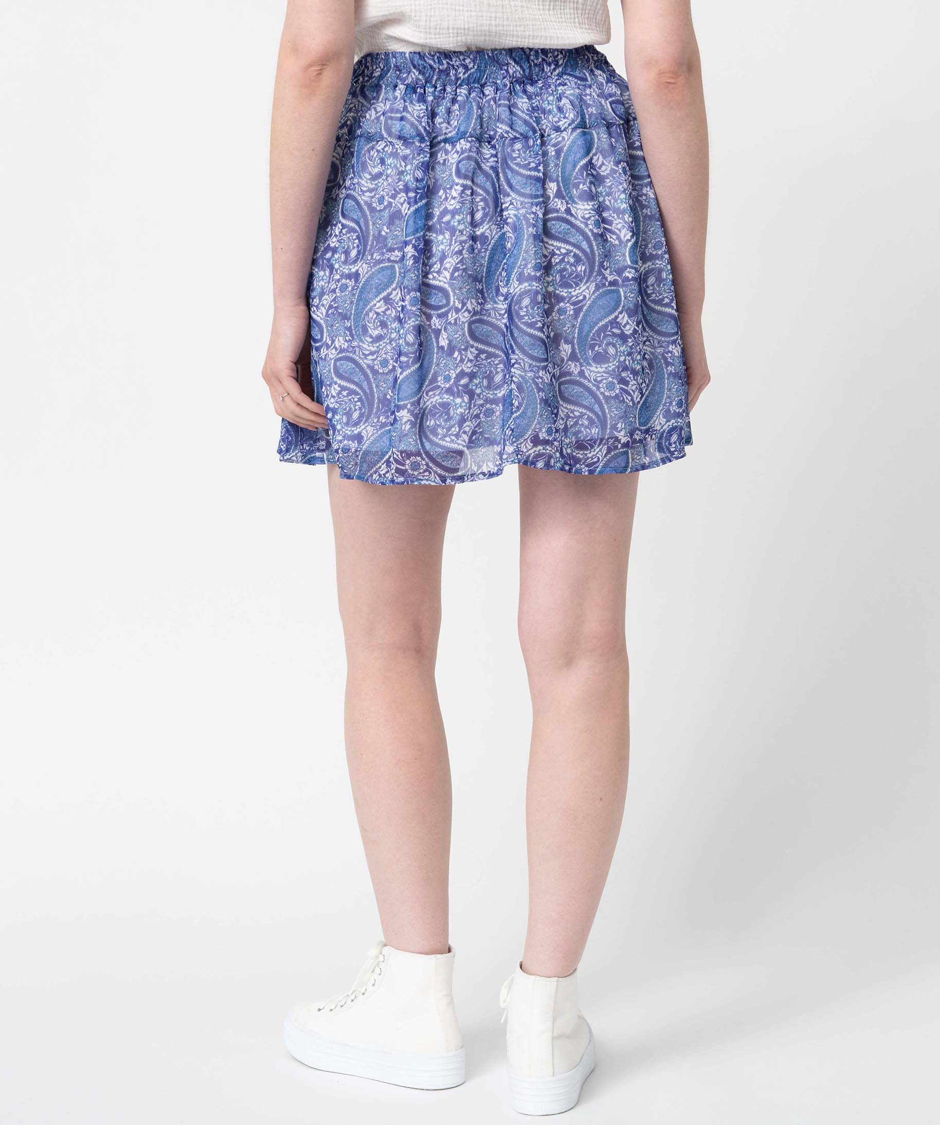 Jupe femme en voile à motifs cachemire imprime | GEMO