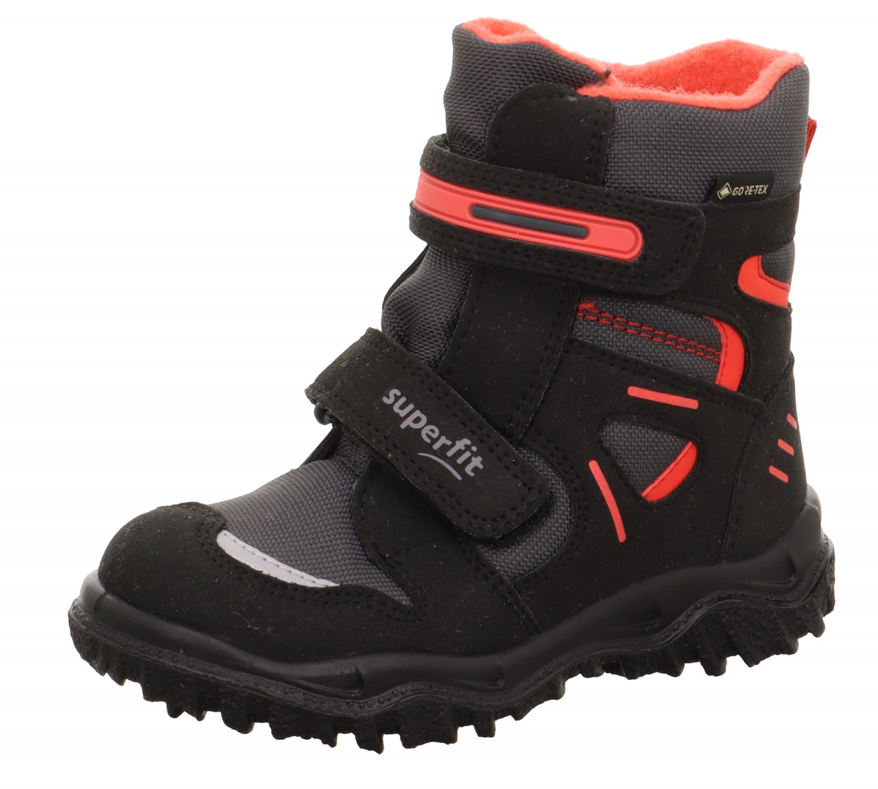 HUSKY - Schwarz/Rot Boots mit Klettverschluss