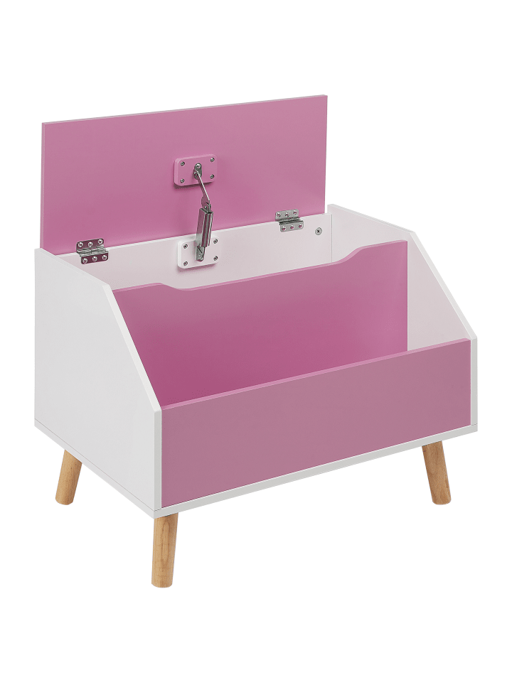 Beliani Sideboard CASPER in Rosa/Weiß/Heller Holzfarbton - (W) 60 x (H) 43 x (L) 41 cm günstig kaufen onesize