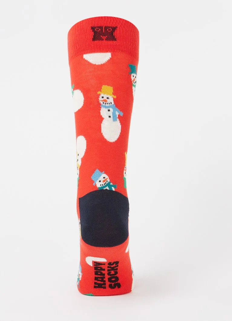 Set de 3 șosete Happy Socks cu imprimeu de om de zăpadă.