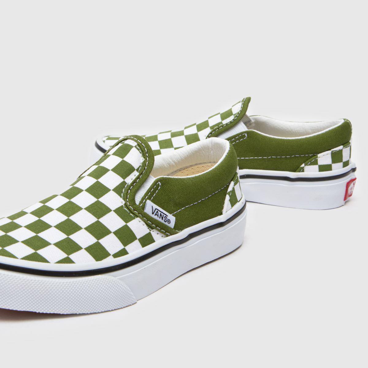 Vans mörkgröna klassiska slip-on-sneakers för pojkar och juniorer