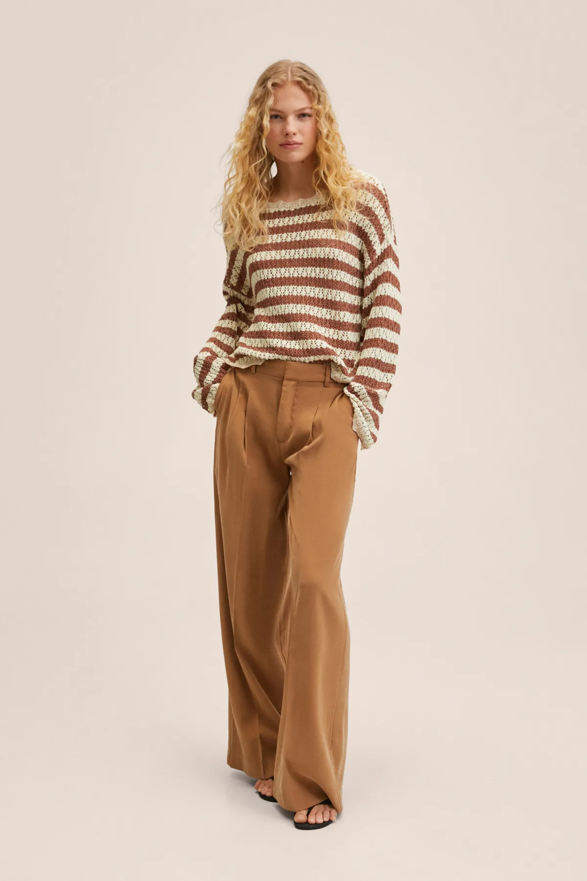 MANGO  Pullover - Beige - Regular Fit