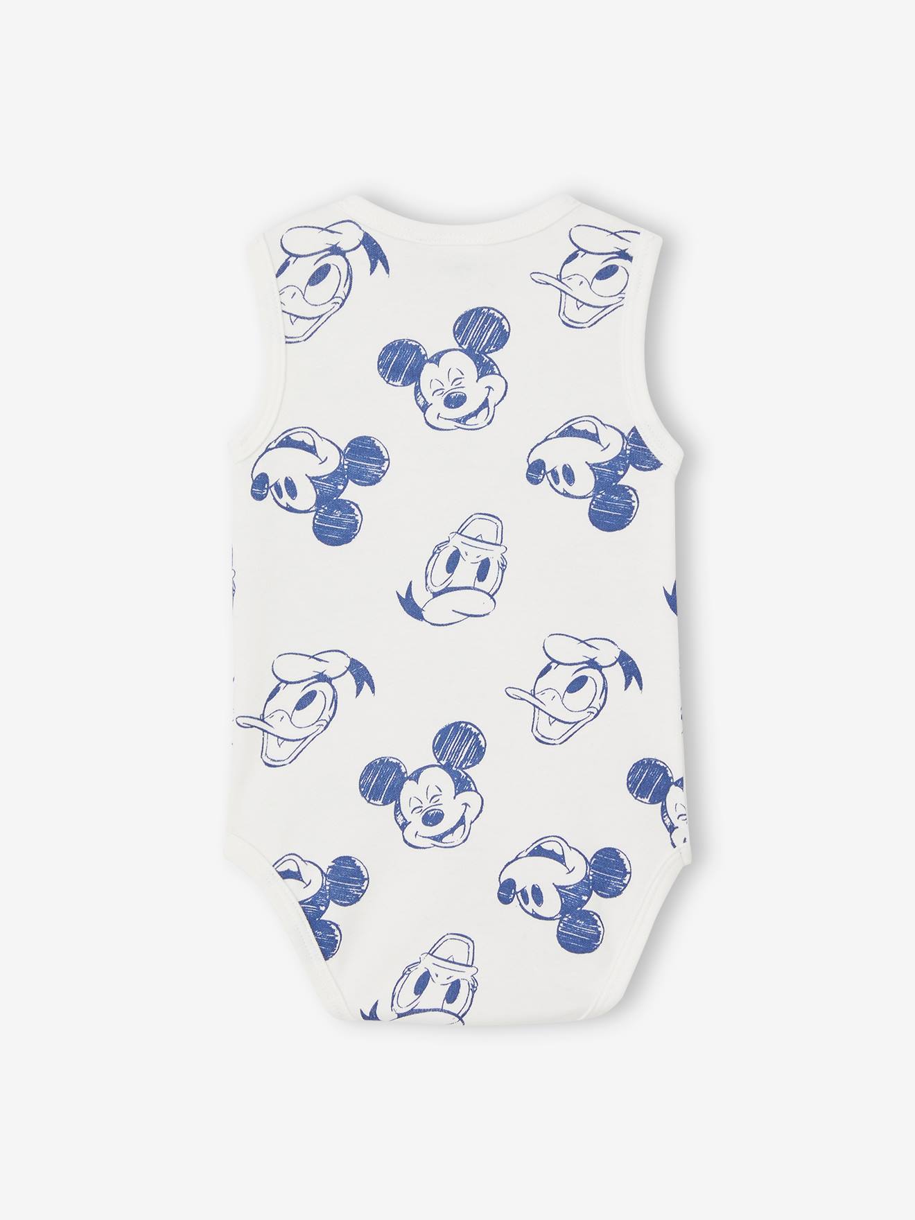Mickey 2er-Pack ärmellose Baby Bodys Disney MICKY MAUS - himmelblau