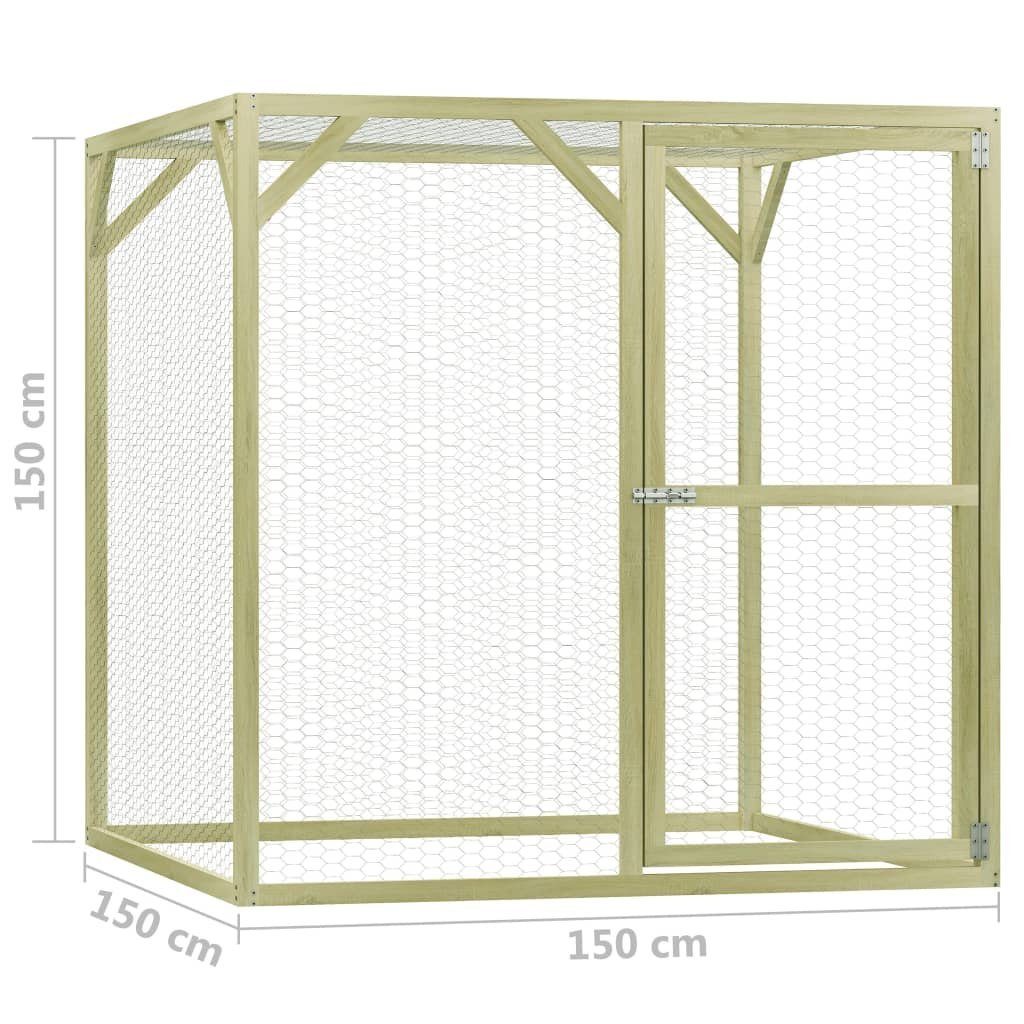 vidaXL Hühnerstall Hühnerkäfig 1,5x1,5x1,5 m Imprägniertes Kiefernholz