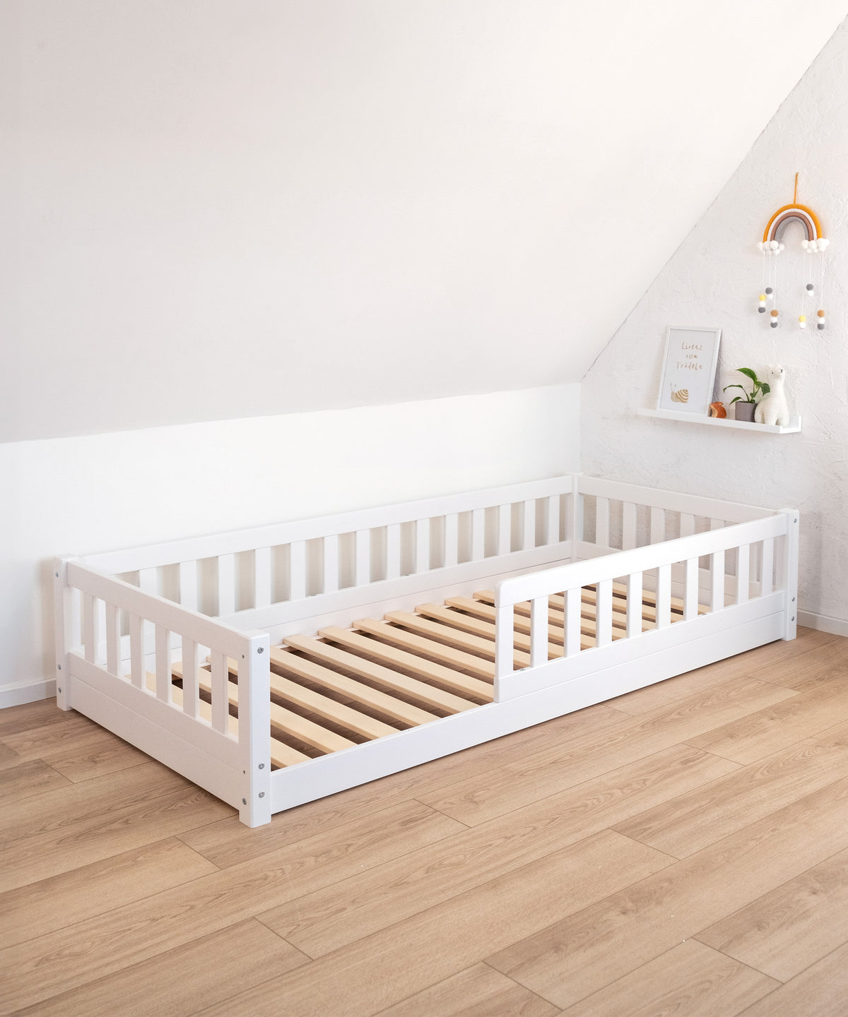 Bodenbett Kiefer Weiß