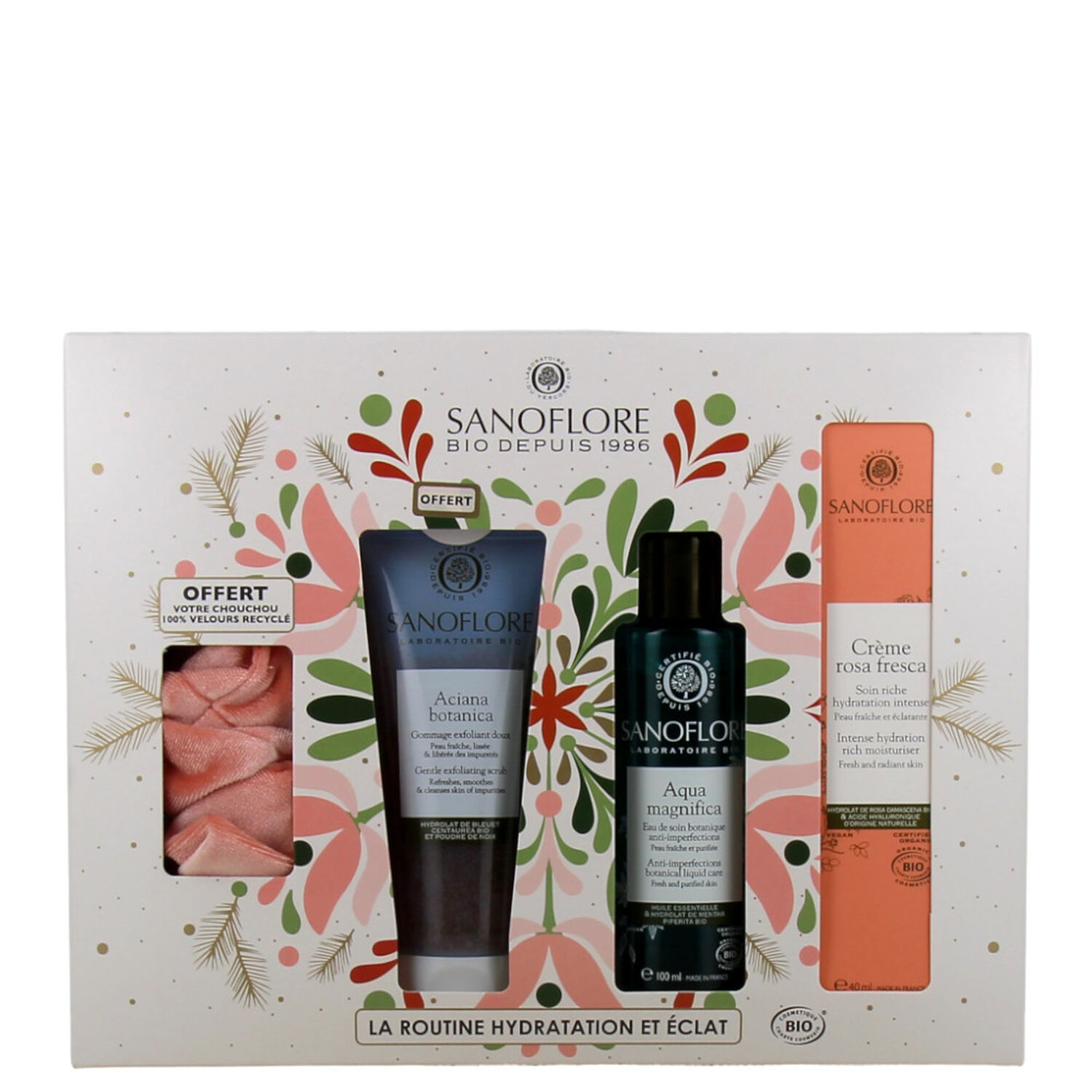 Sanoflore Rosa Fresca Coffret Routine Hydratation et Éclat - 4 Produits