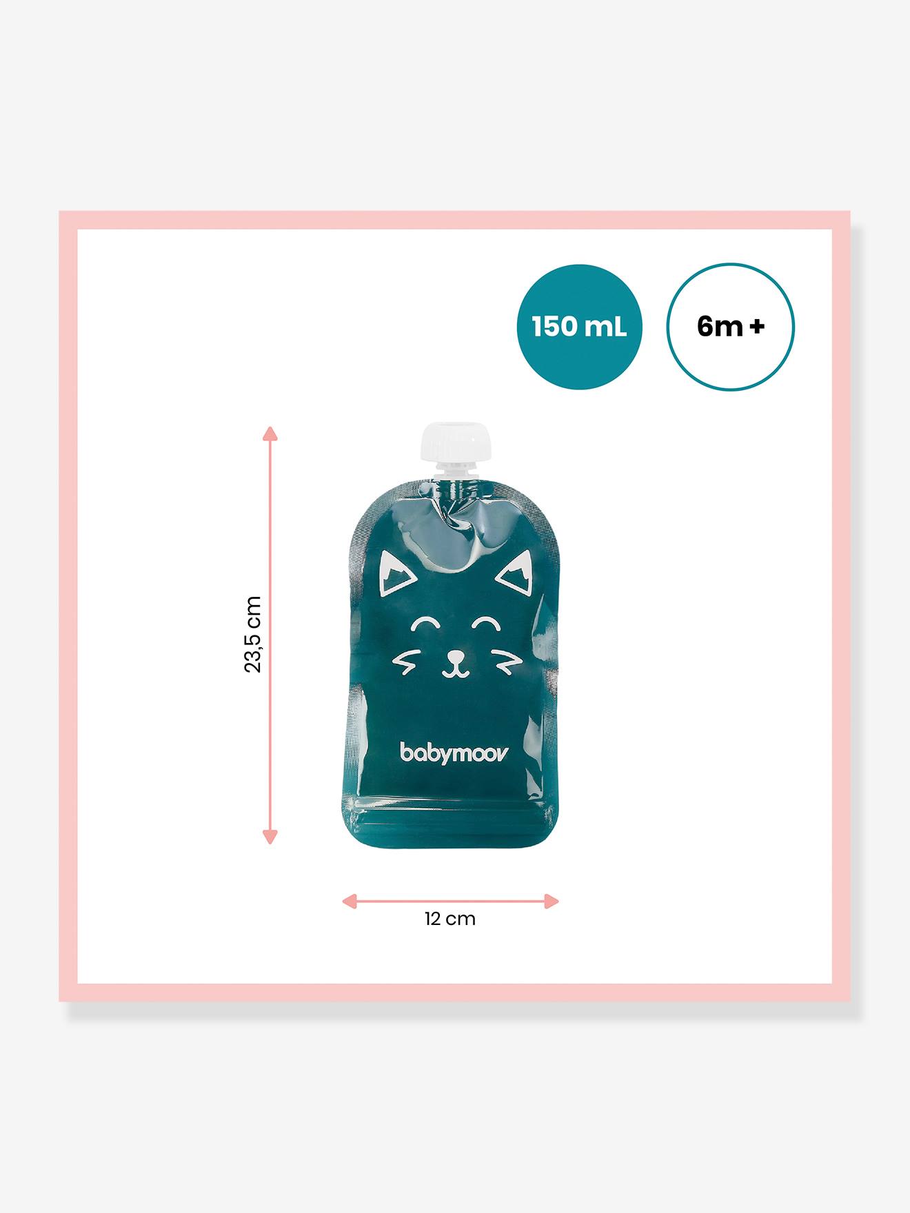 Lot de 20 gourdes réutilisables BABYMOOV bleu
