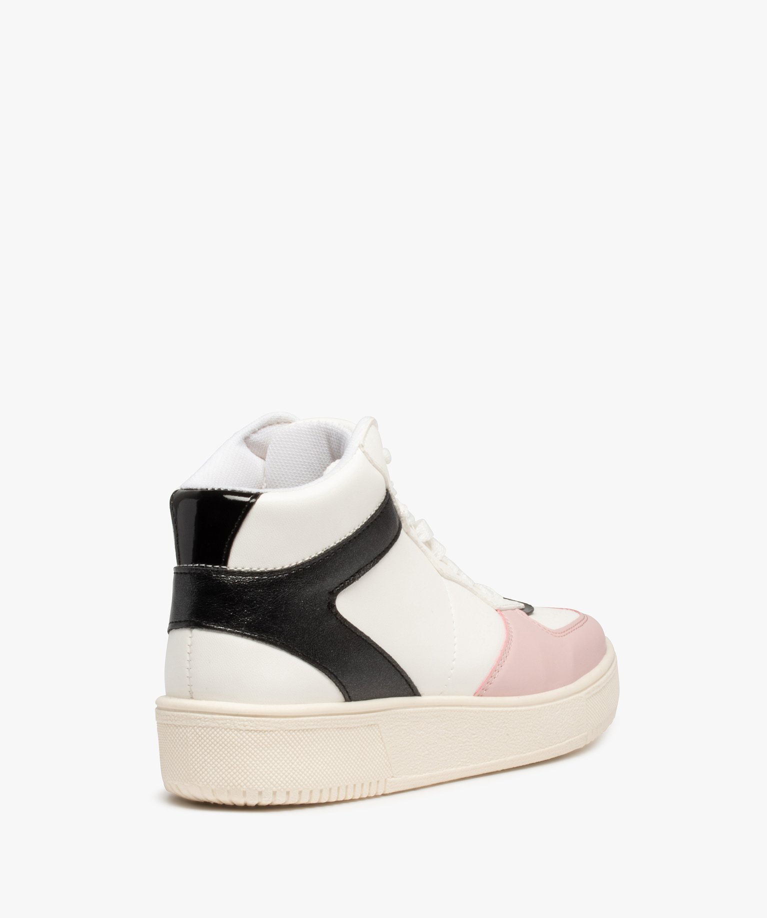 Baskets femme mid-cut colorées à lacets blanc | GEMO