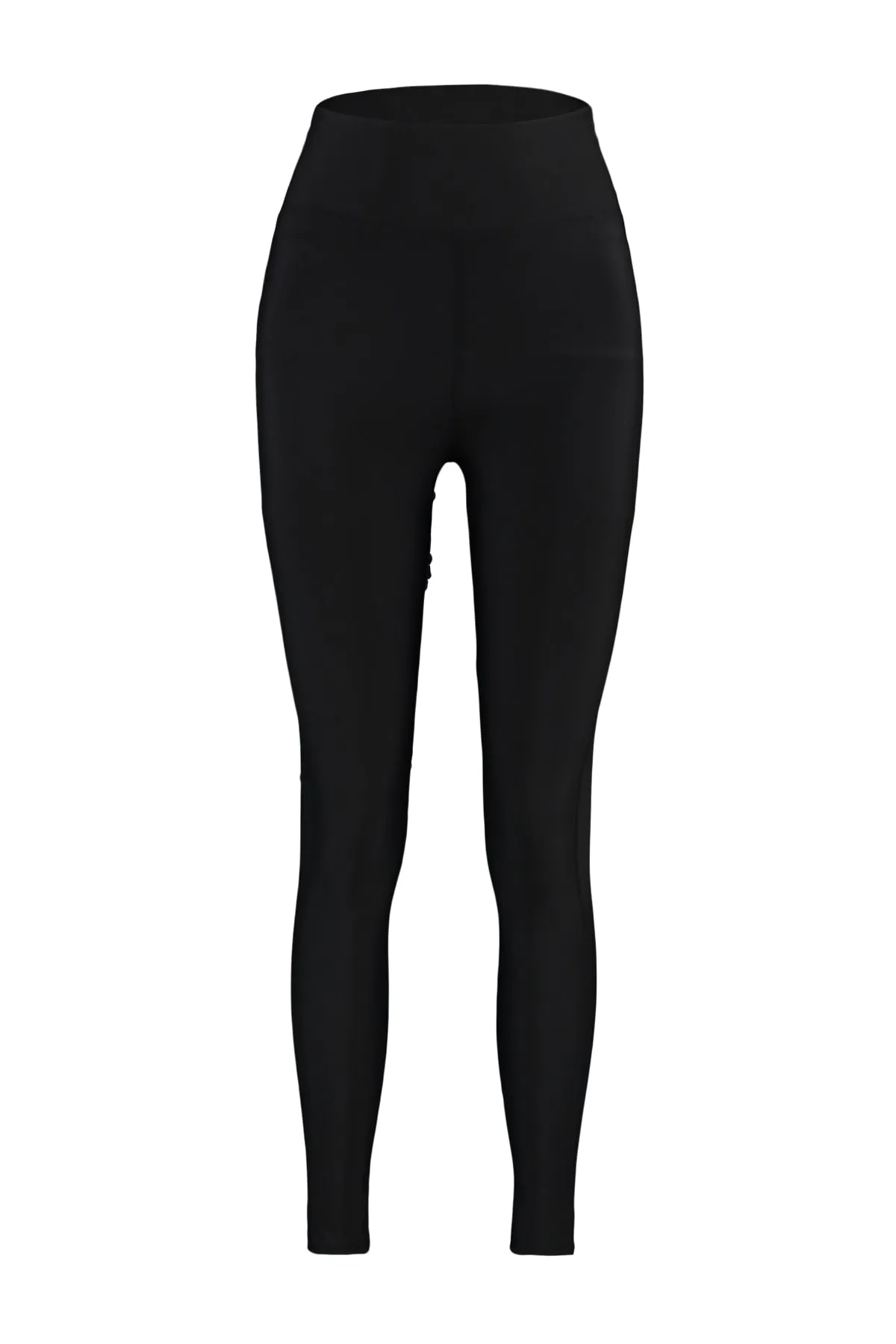 Trendyol Collection  Schwarze Sportstrumpfhose mit erhöhtem Taillenteil und Reißverschluss, detaillierte, durchgehende gestrickte Sportstrumpfhose TWOAW23TY00017