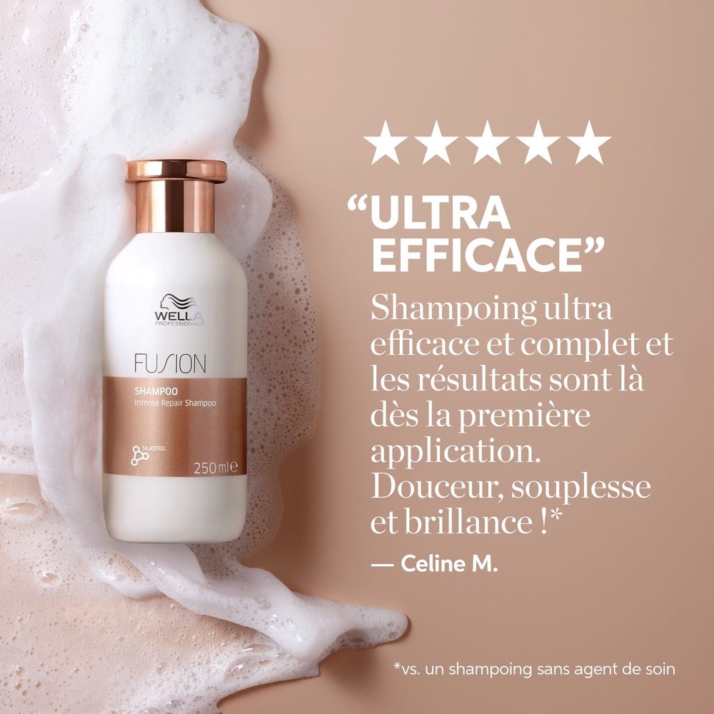 Wella Fusion Shampoing réparation intense pour cheveux abîmés et fragilisés Shampoing
