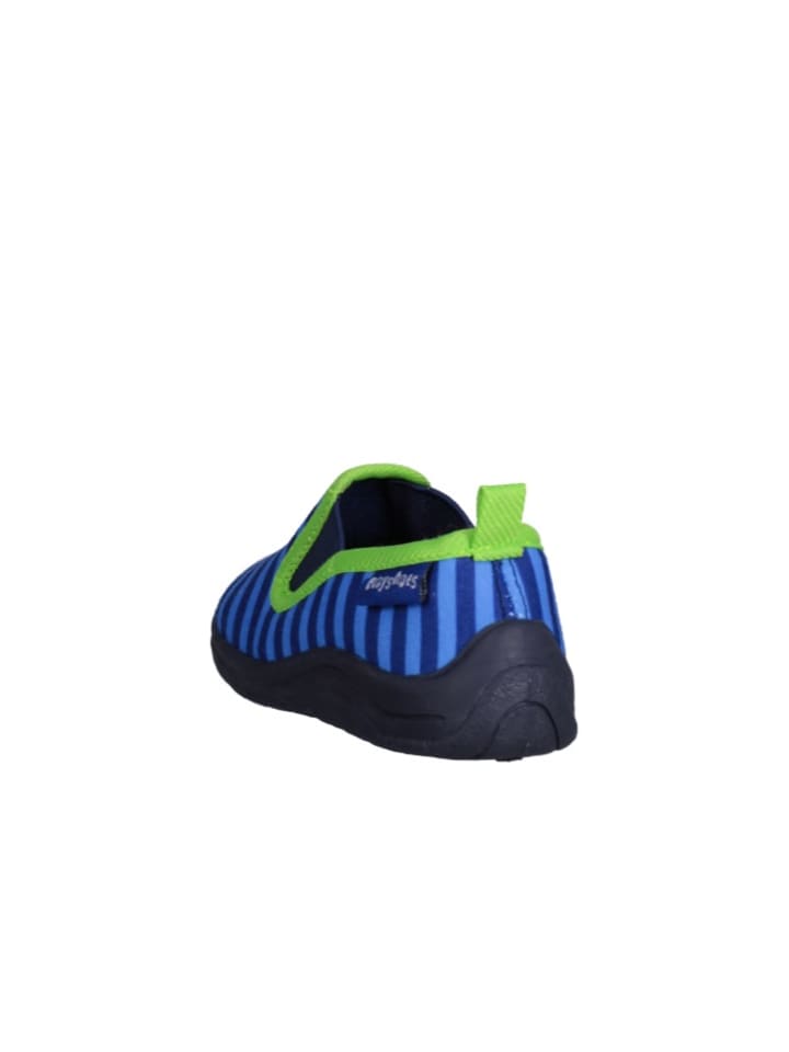 Playshoes Hausschuh Ringel in Blau/Grün günstig kaufen