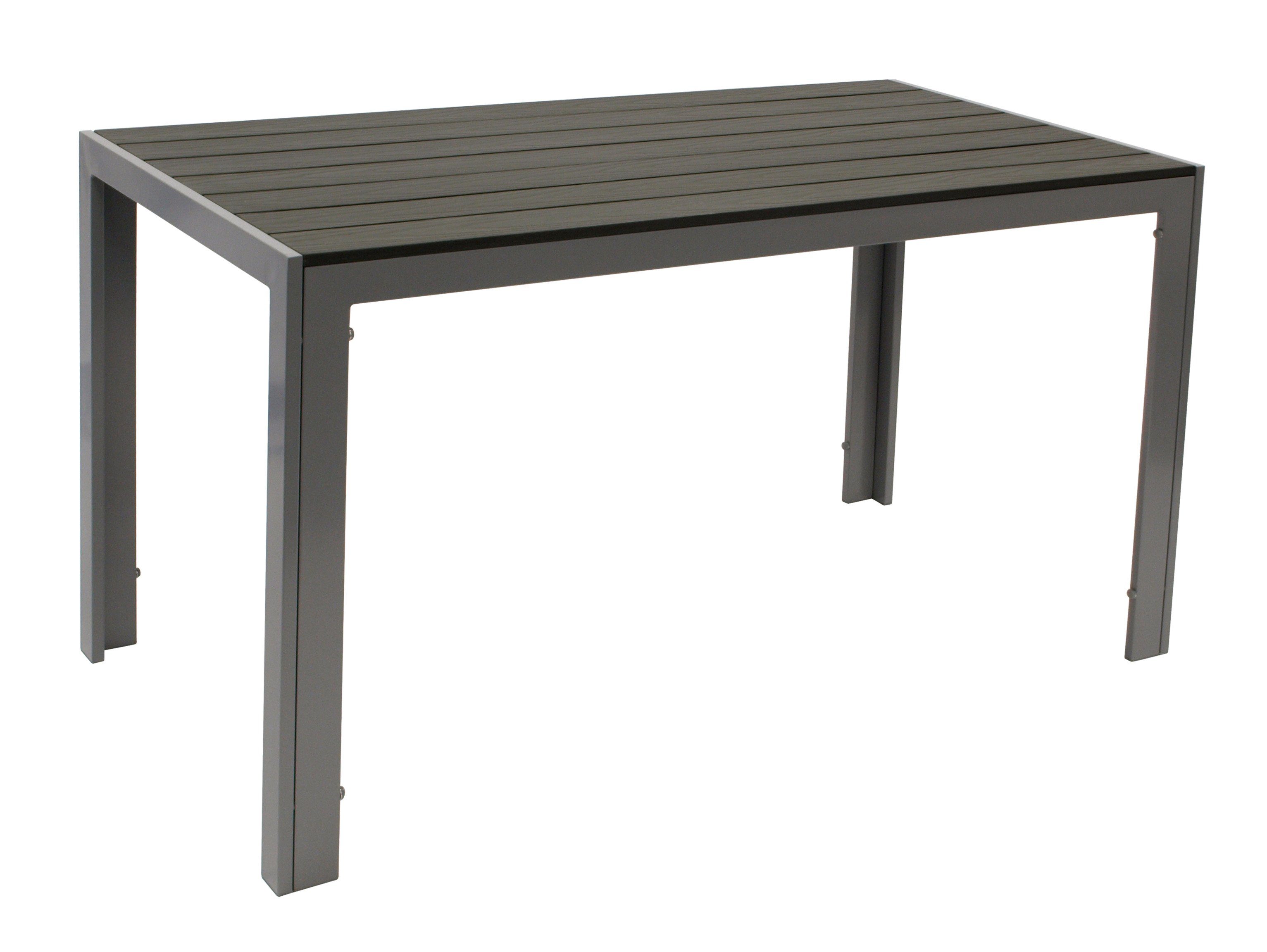 DEGAMO Garten-Essgruppe SORANO, (5-tlg), Tisch 70x125cm, Aluminium + Kunstholz + Kunstgewebe schwarz