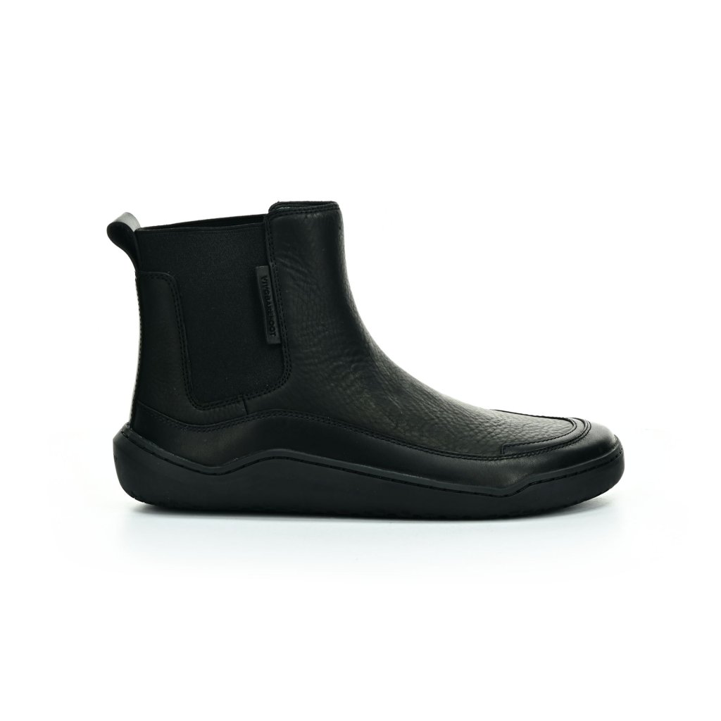 Vivobarefoot Gobi Chelsea L Obsidian Leather Chelsea Barfußschuhe
