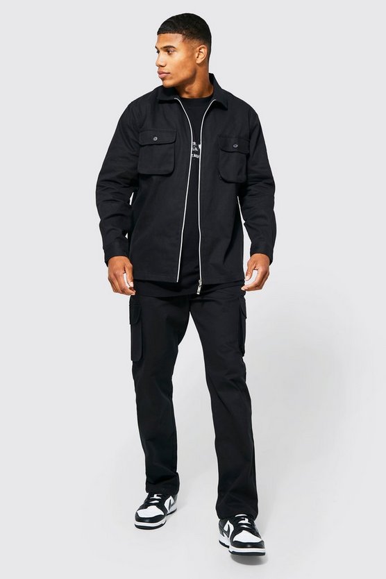Utility-Hemd mit Reißverschluss und Hose