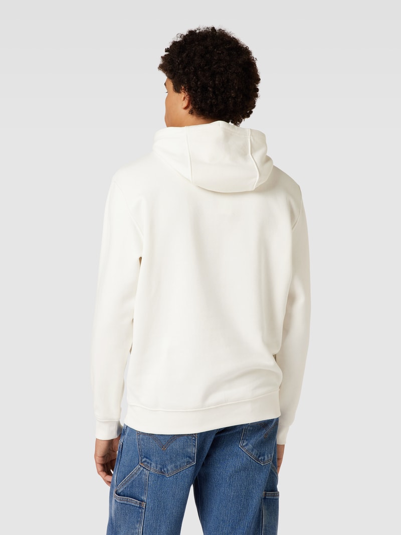 Hoodie mit Logo-Stitchings in offwhite