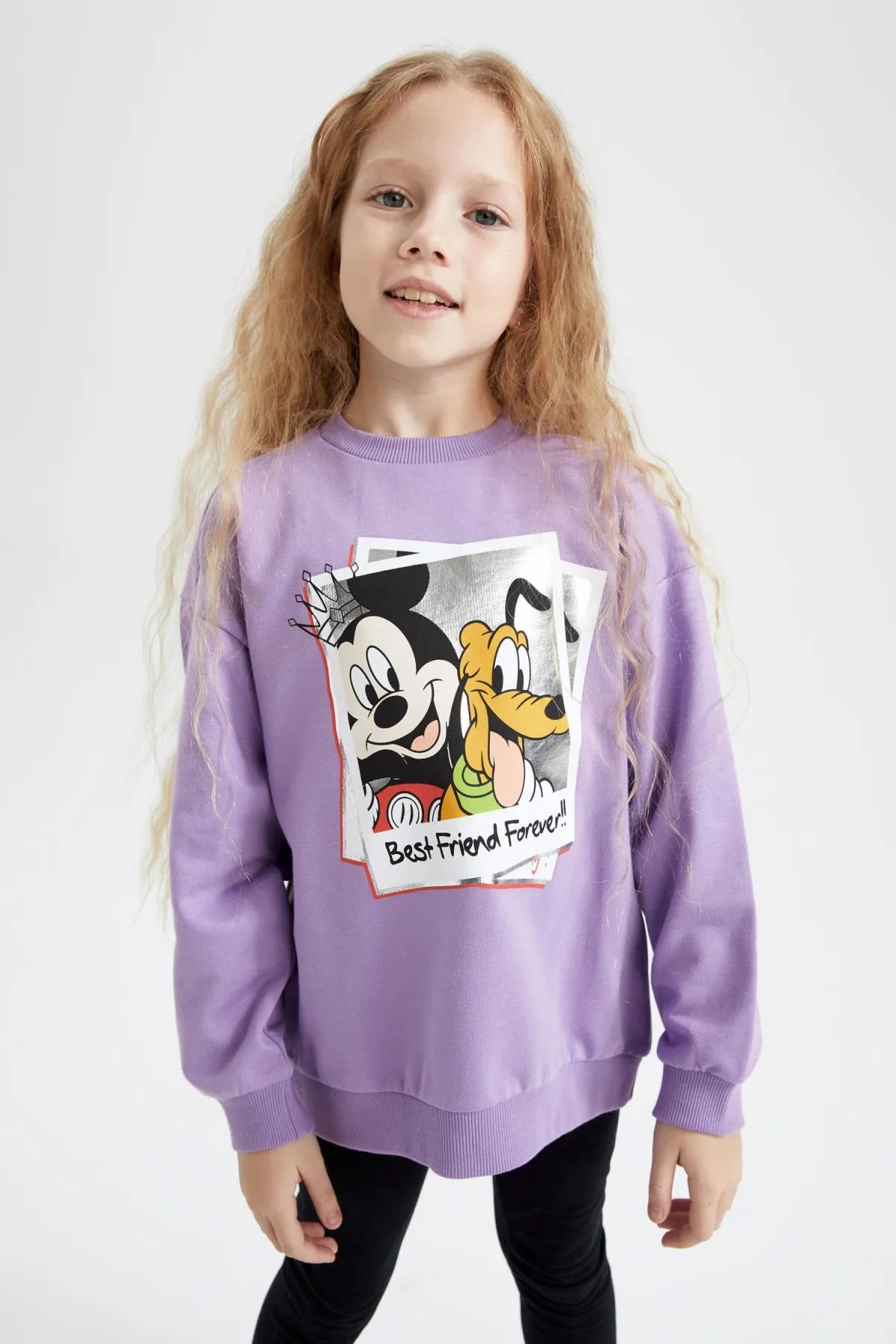 DeFacto  Disney Mickey Mouse Oversize-Fit-Sweatshirt mit Rundhalsausschnitt für Mädchen