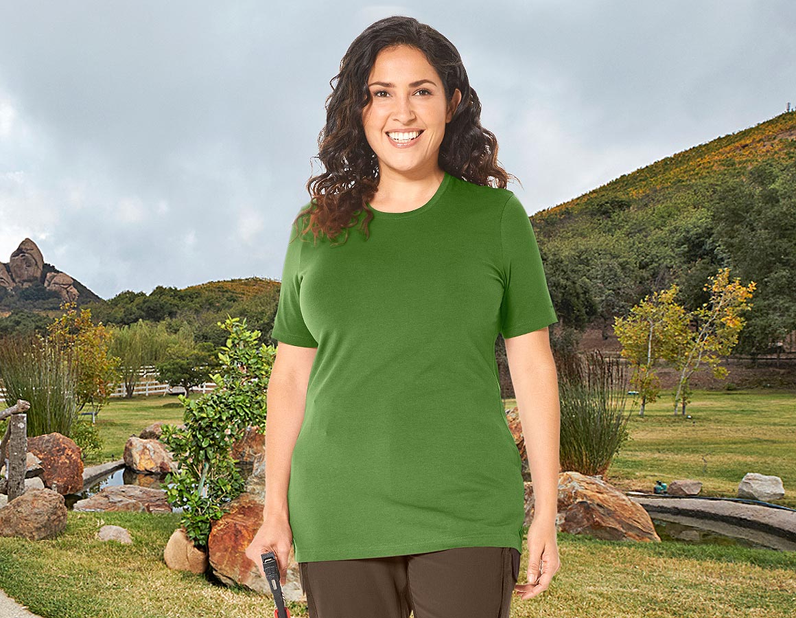 e.s. T-Shirt cotton stretch, Damen, plus fit