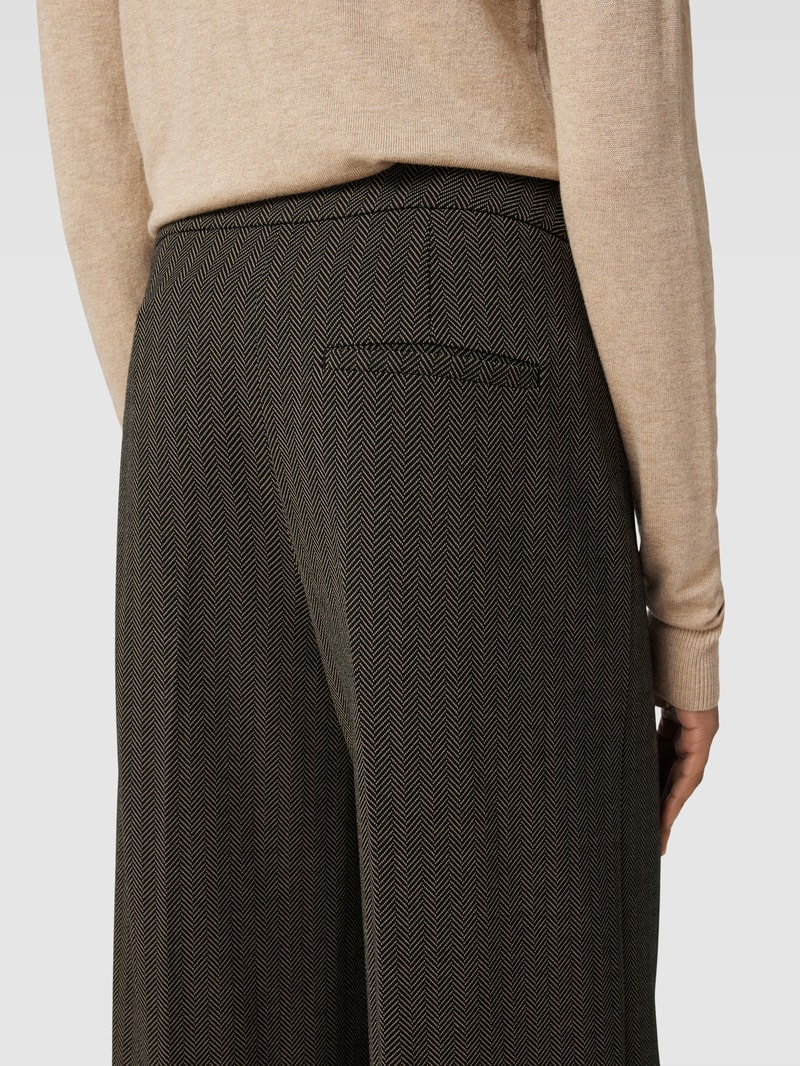 Culotte mit Fischgrat-Dessin Modell 'Misha' in dunkelbraun