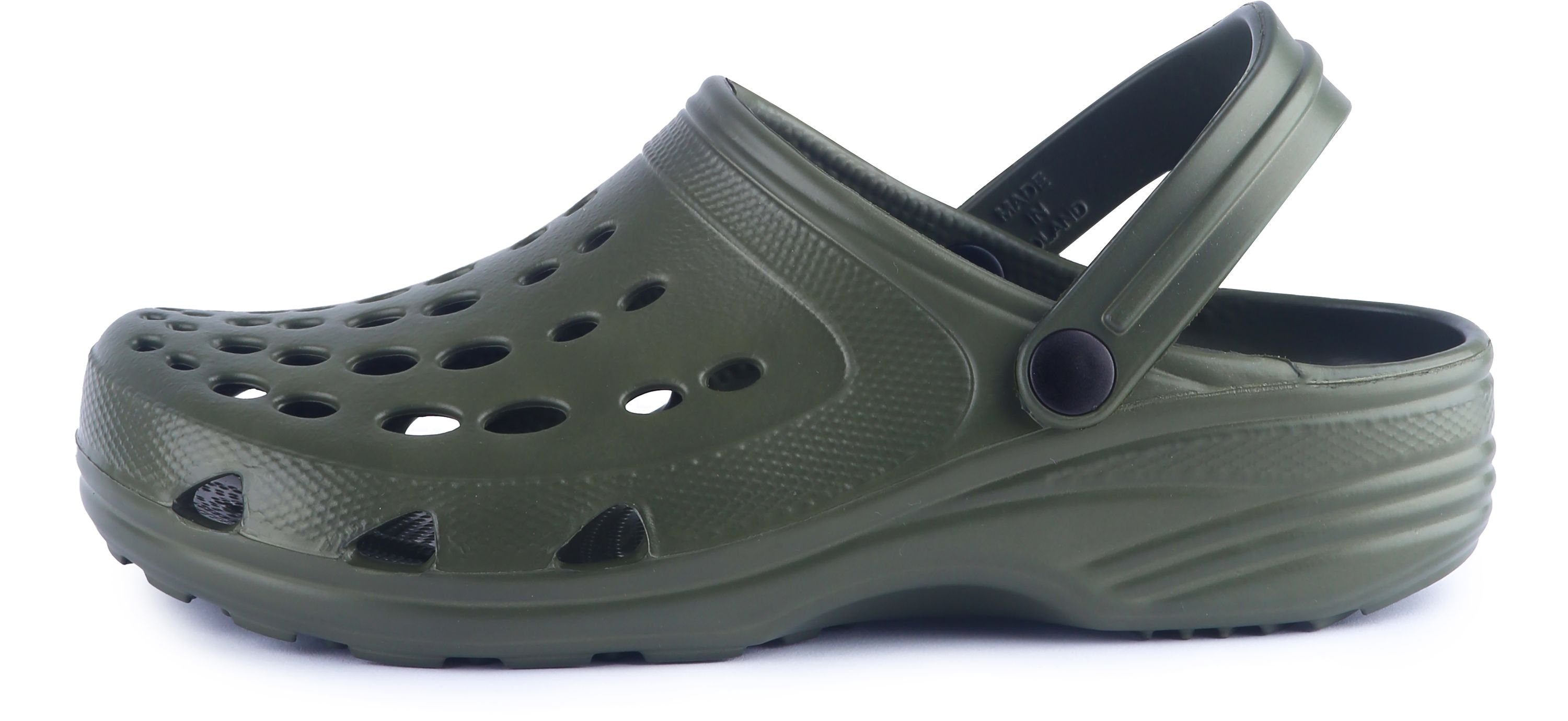 Ladeheid Damen und Herren leichte Eva Clogs mit Fersenriemen Gartenclogs Clog
