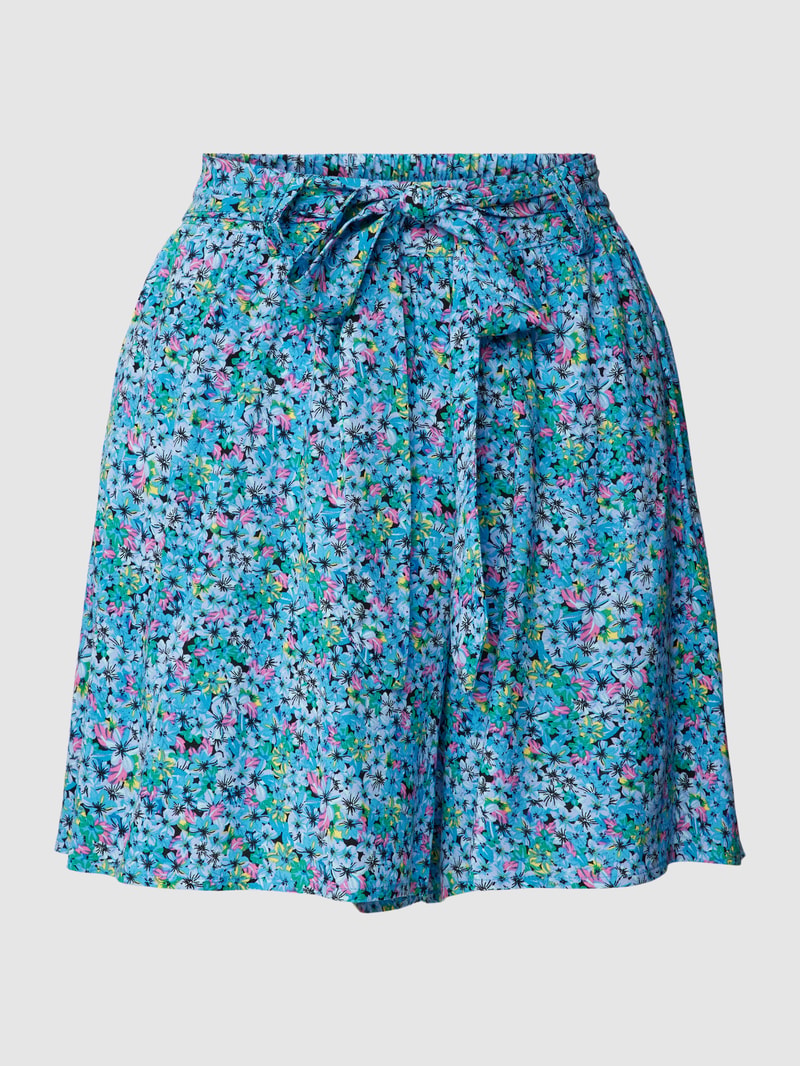 Shorts aus Viskose mit Bindegürtel Modell 'JASMIN' in bleu