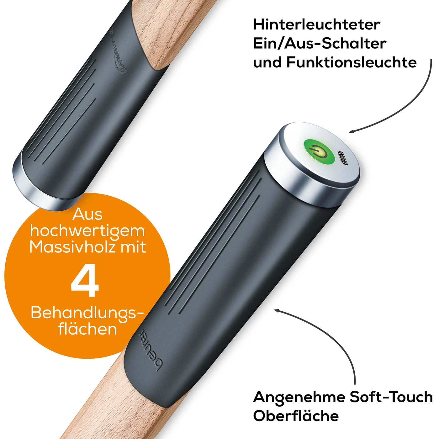 Beurer Faszien-Massagegerät fascia releaZer® und deep releaZer®-Das Faszien-Massagerät löst Faszienverklebungen & verjüngt das Muskel-Gewebe