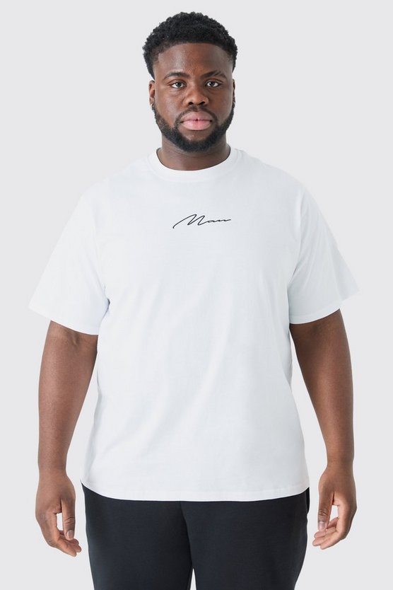Plus T-Shirt mit Man Signature Print