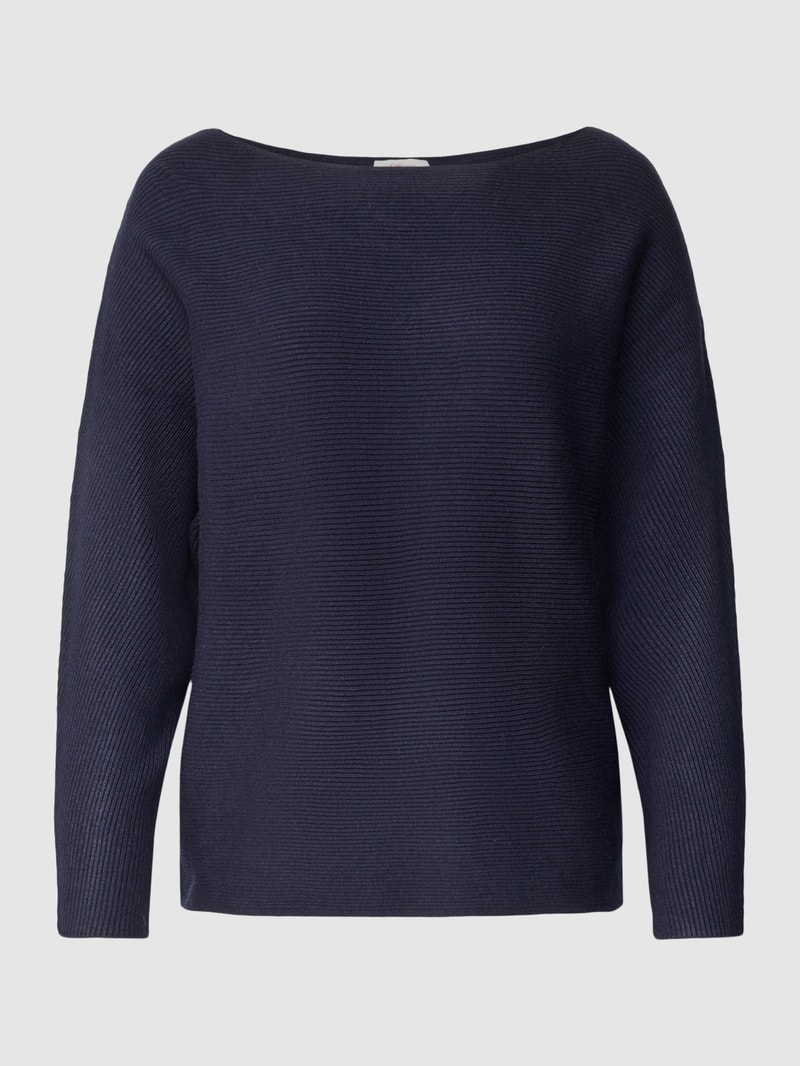 Strickpullover mit U-Boot-Ausschnitt Modell 'Otto' in marineblau