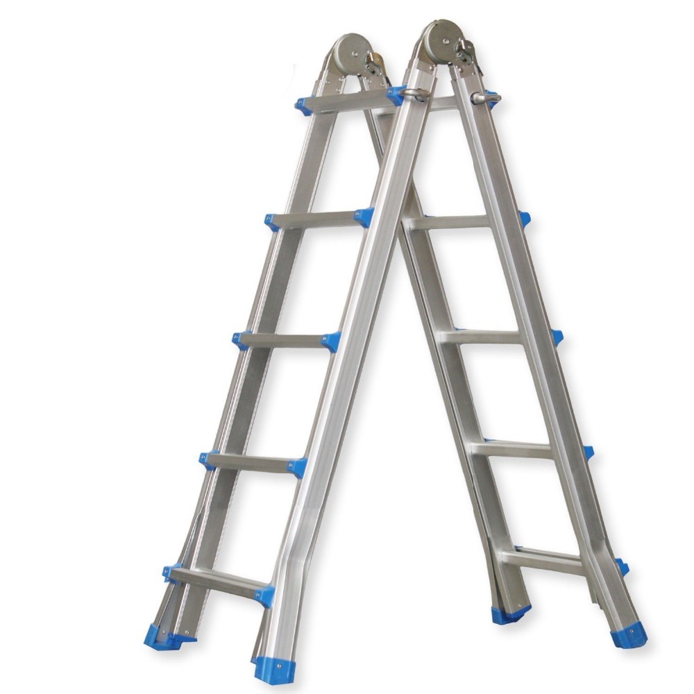 Vago-Tools Teleskopleiter Stehleiter Mehrzweckleiter Alu Leiter Klappleiter 4 x 5