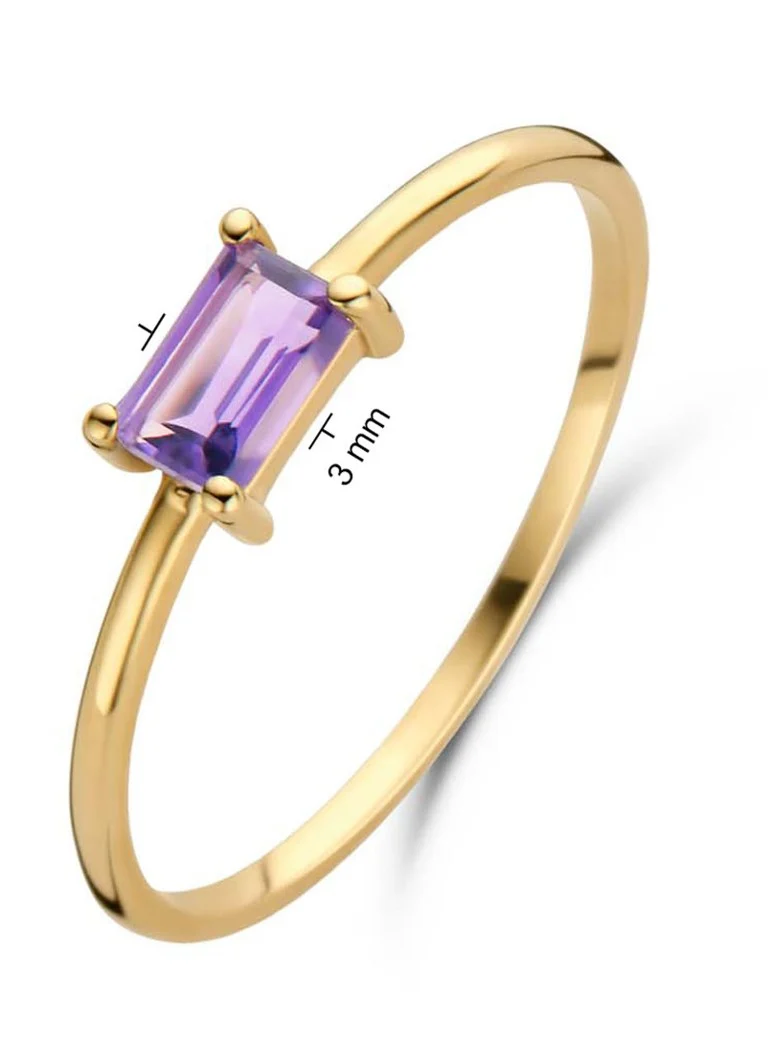 Anello di Jackie Medina in oro giallo 14 carati e ametista