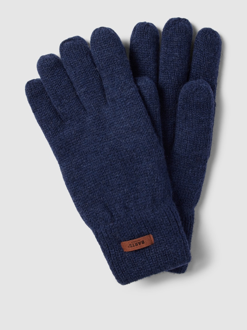 Handschuhe mit Label-Detail Modell 'HAAKON' in marineblau
