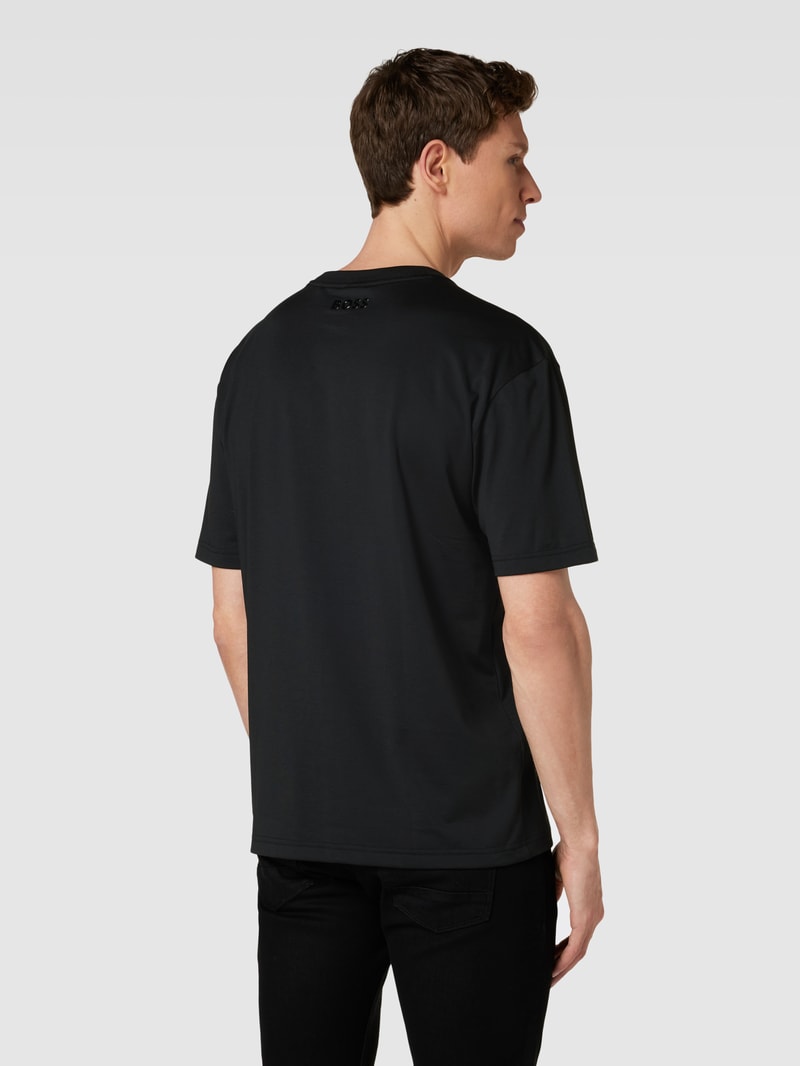 T-Shirt mit Label-Print in schwarz