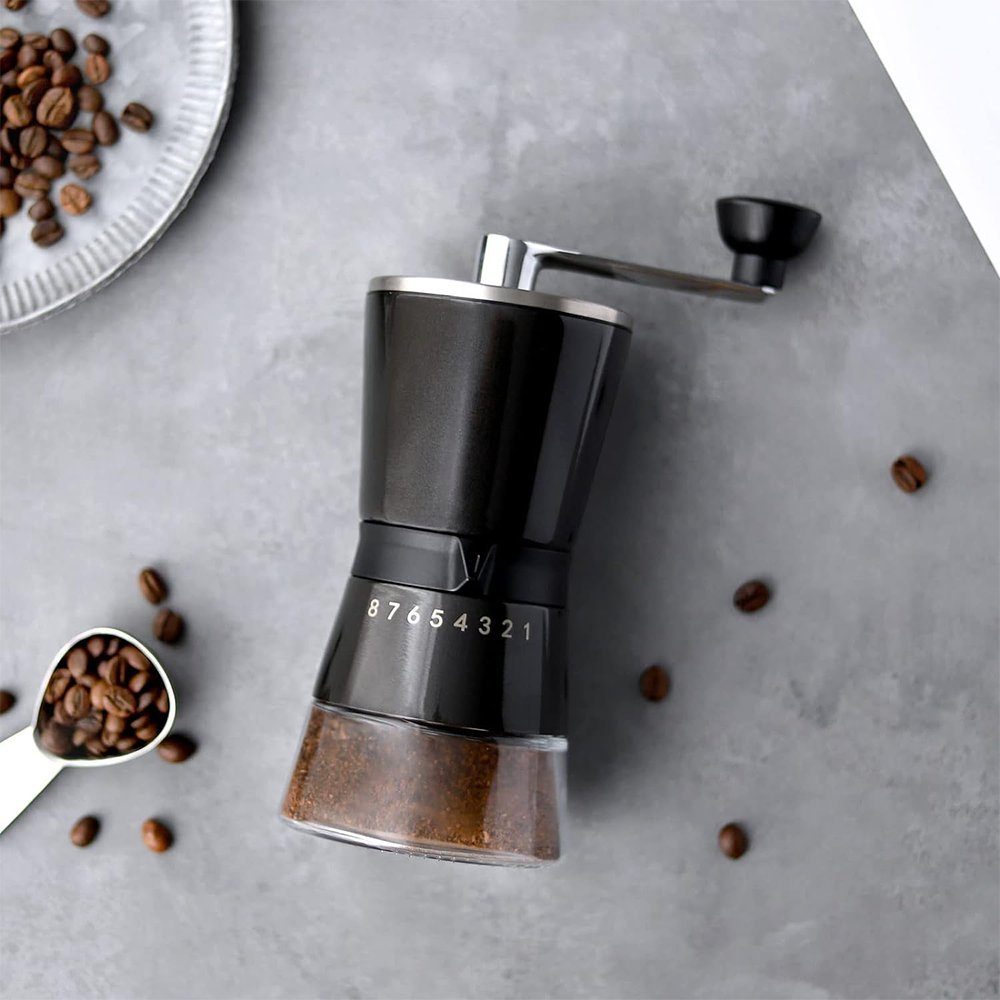 Zimtky Kaffeemühle Manuelle Kaffeemühle Handkaffeemühle 8 Stufen einstellbare Grobheit