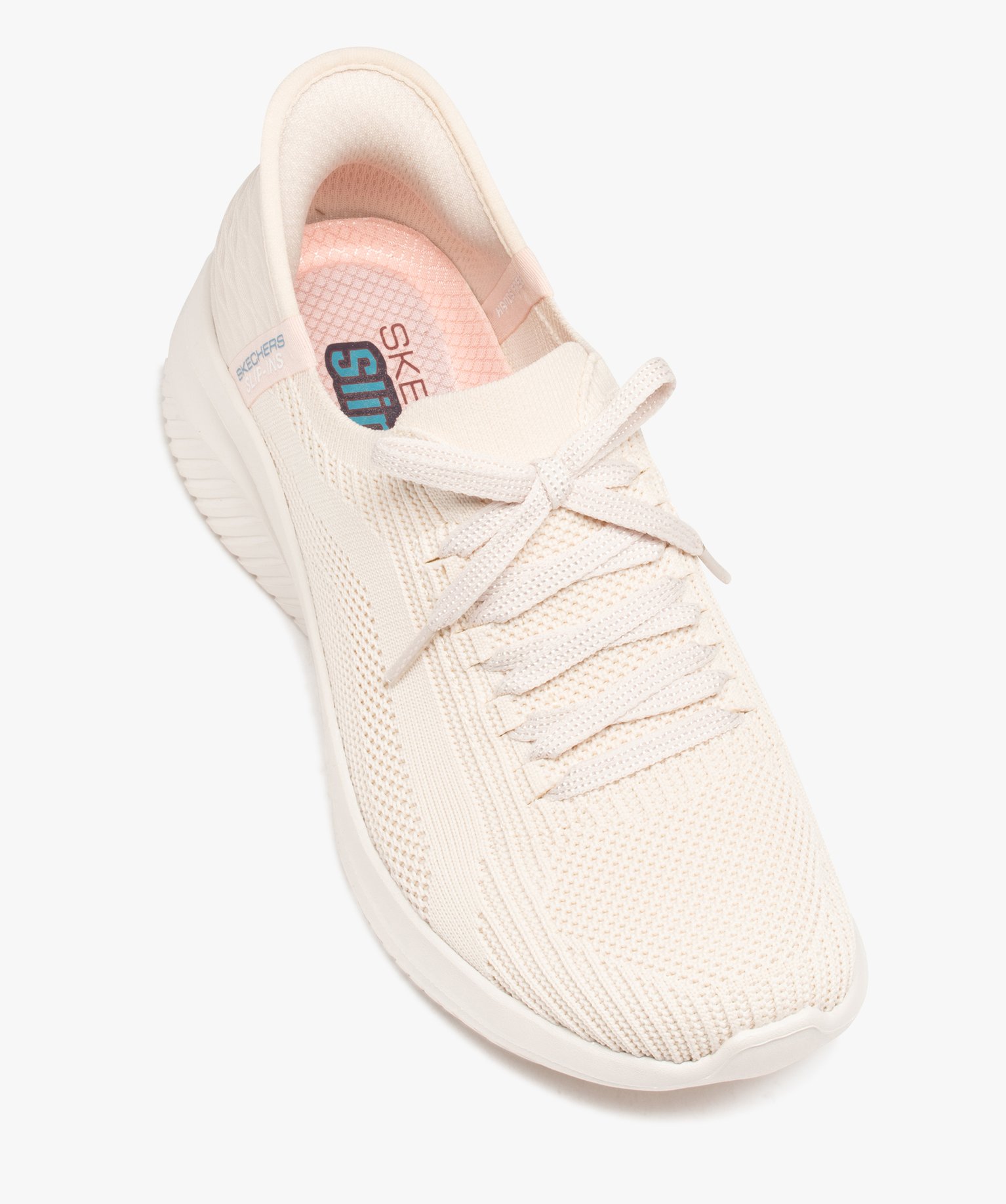 Baskets femme unies col stretch à enfiler - Skechers blanc | GEMO