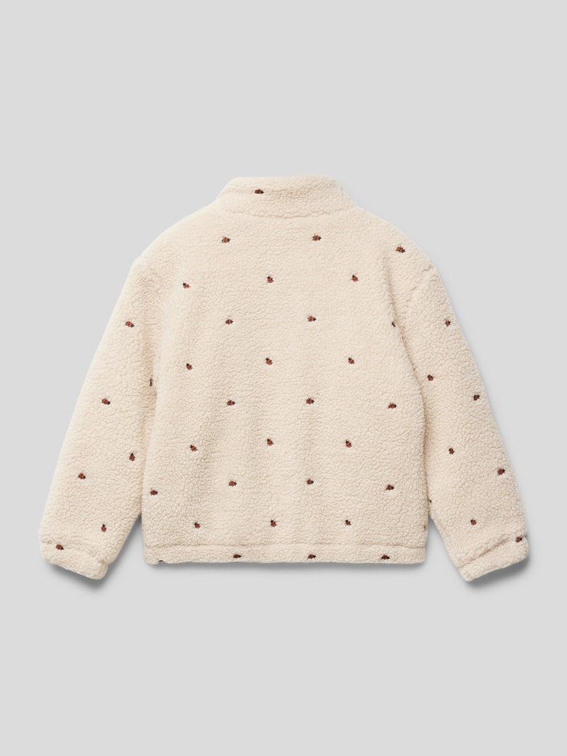 Jacke mit Allover-Motiv-Stitchings in ecru