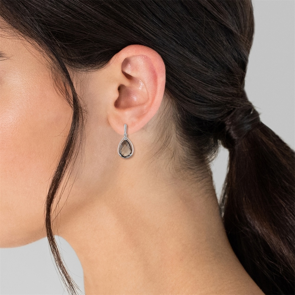 Rafaela Donata Boucles doreilles Argent sterling Quartz fumé en Argent Bijoux